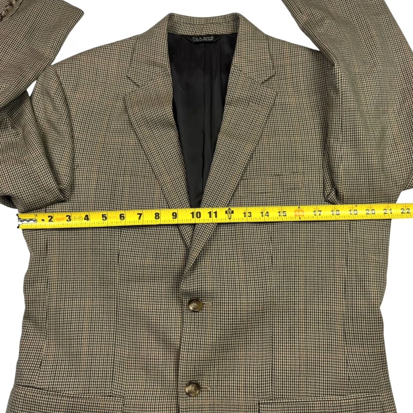 Jos. A. Bank Jos. A. Bank Men’s 100% Wool 2-Button Blazer Jacket Brown Houndstooth 40R Mens Jacket, Blazer, Wool, 2-Button, Notch Lapel, Regular Fit Size 40R - 7 Thumbnail