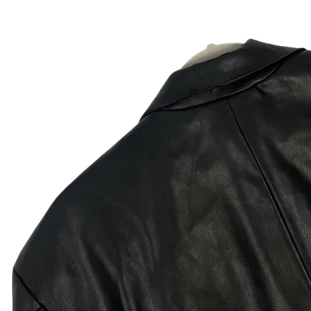 H&M Divided by H&M Black Faux Leather Button Down Jacket Size S / US 4 / IT 40 - 8 Thumbnail