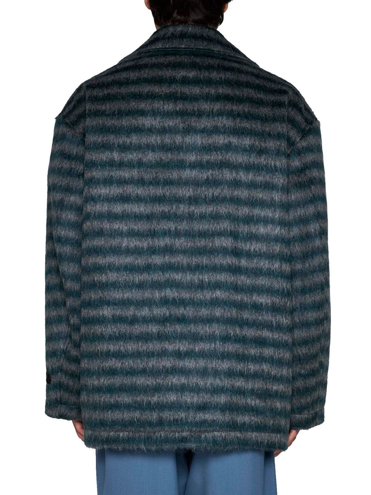 Marni o1s1v1n0724 Striped Coat in Dark Green Size US L / EU 52-54 / 3 - 2 Thumbnail