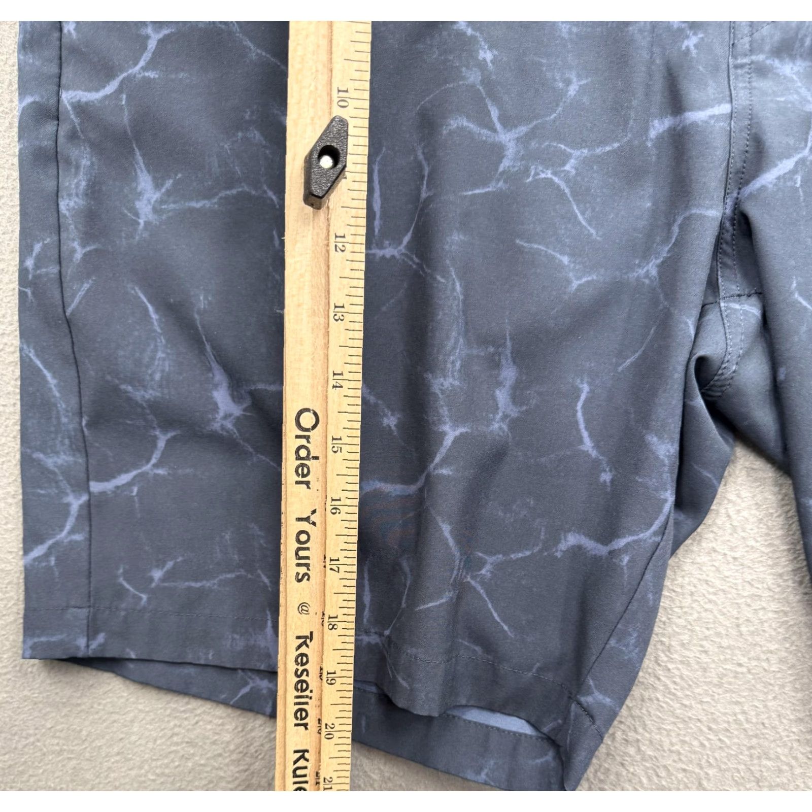 TravisMathew TravisMathew Shorts Mens 40 Gray Marble Print Golf Chino Stretch Performance Size US 40 / EU 56 - 5 Thumbnail
