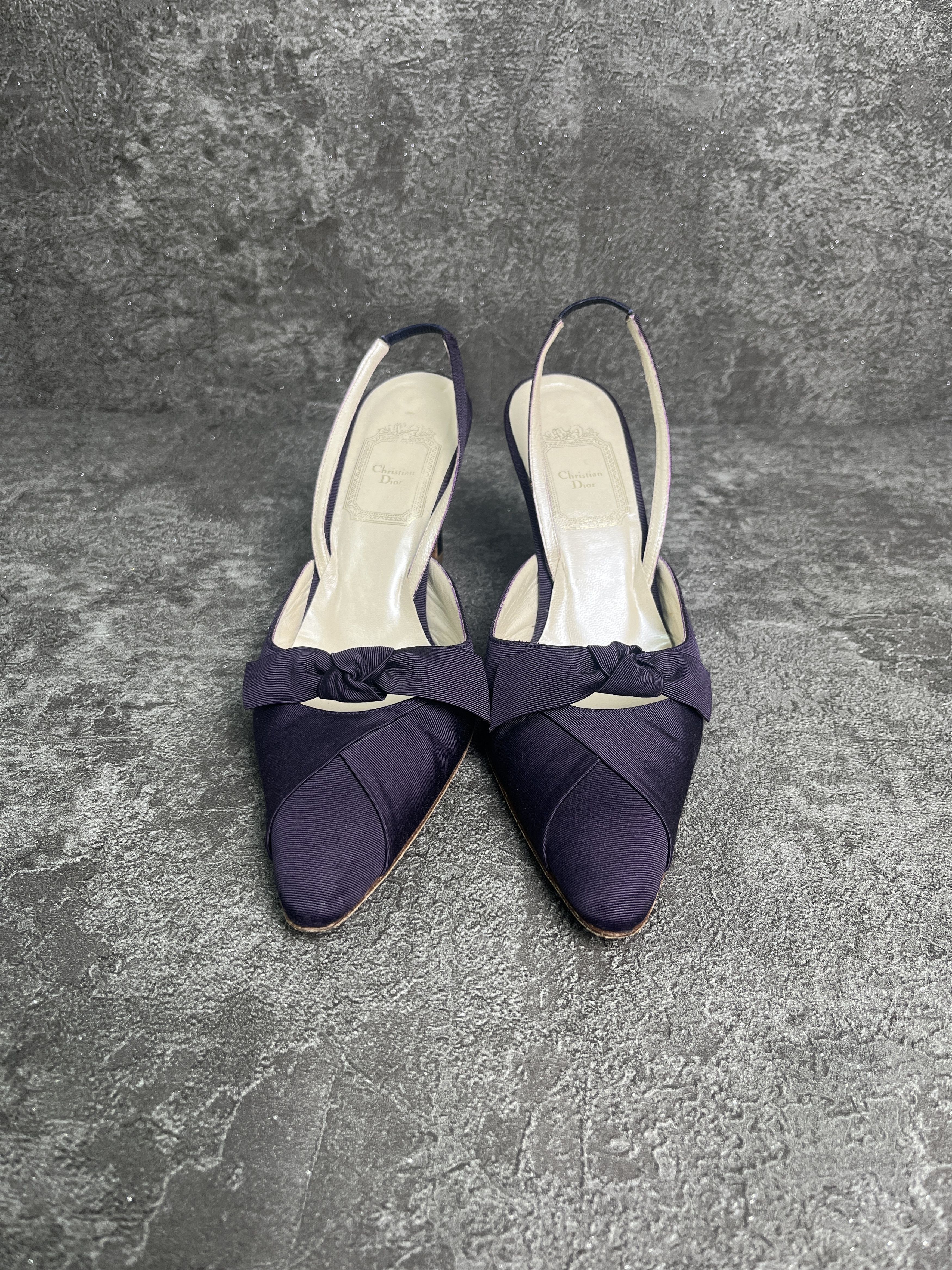 Christian Dior Monsieur Christian Dior Purple 75mm Sling Back Shoes Size US 6 / IT 36 - 3 Thumbnail