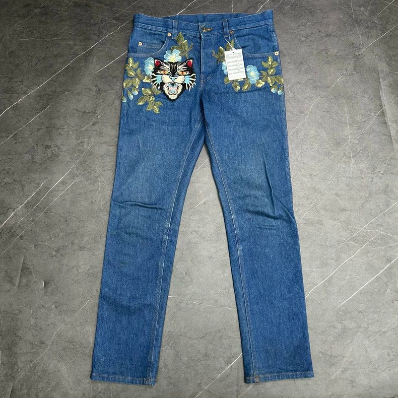 Gucci Gucci Tiger head denim trousers 2505-Nextarrow Size US 31 - 1 Thumbnail