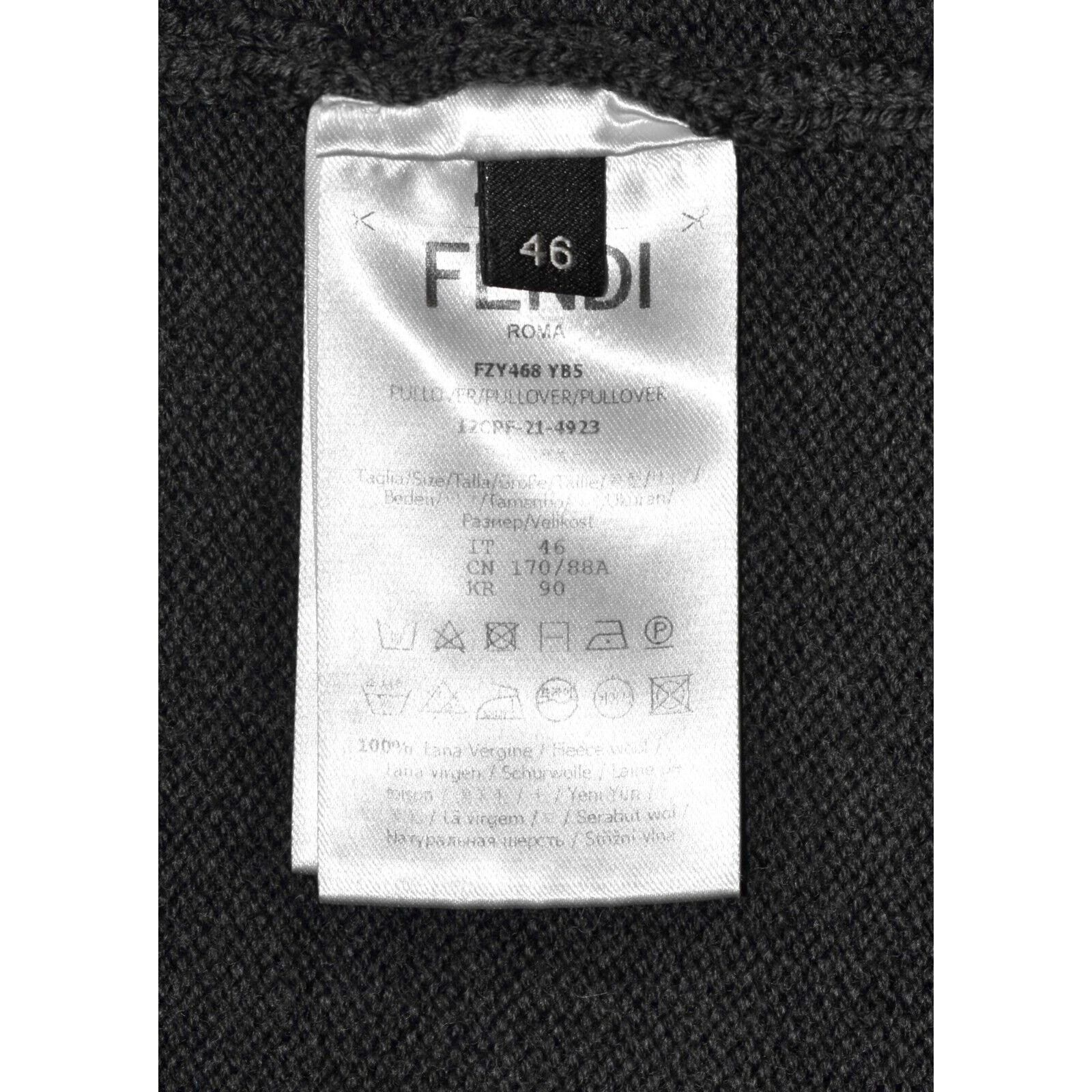 Fendi FENDI Dark Grey Wool Knit W/Logo Crewneck Sweater Vest Sz 46 Size US S / EU 44-46 / 1 - 5 Thumbnail