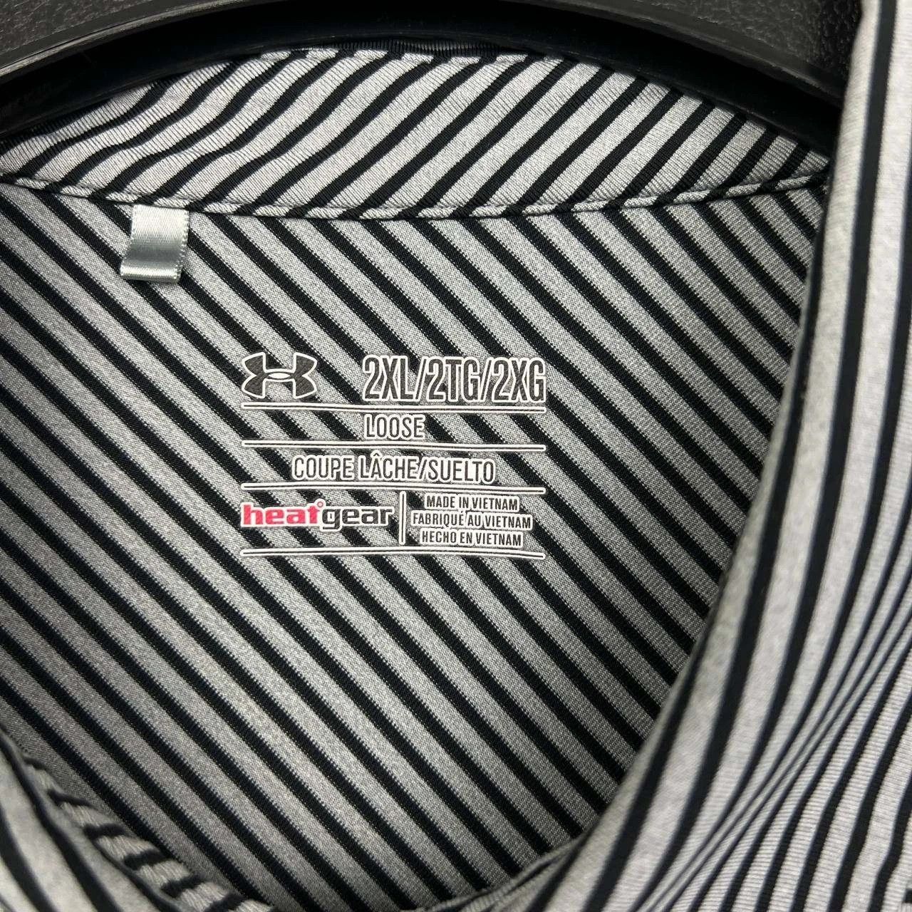 Under Armour Under Armour Golf Polo Shirt Men Black Striped Collared 2XL Size US XXL / EU 58 / 5 - 2 Thumbnail