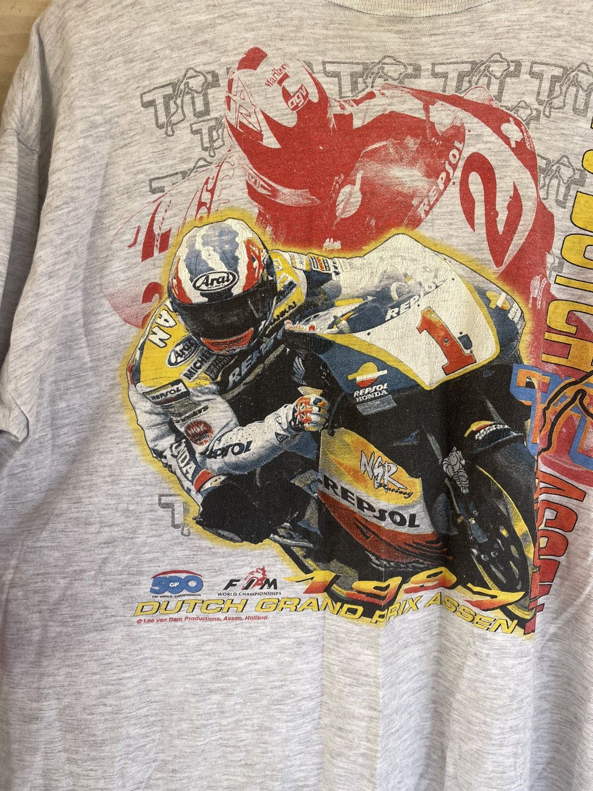 Vintage 1997 Moto TT Grand Prix Dutch World Championship Vintage tee Size US XL / EU 56 / 4 - 4 Thumbnail