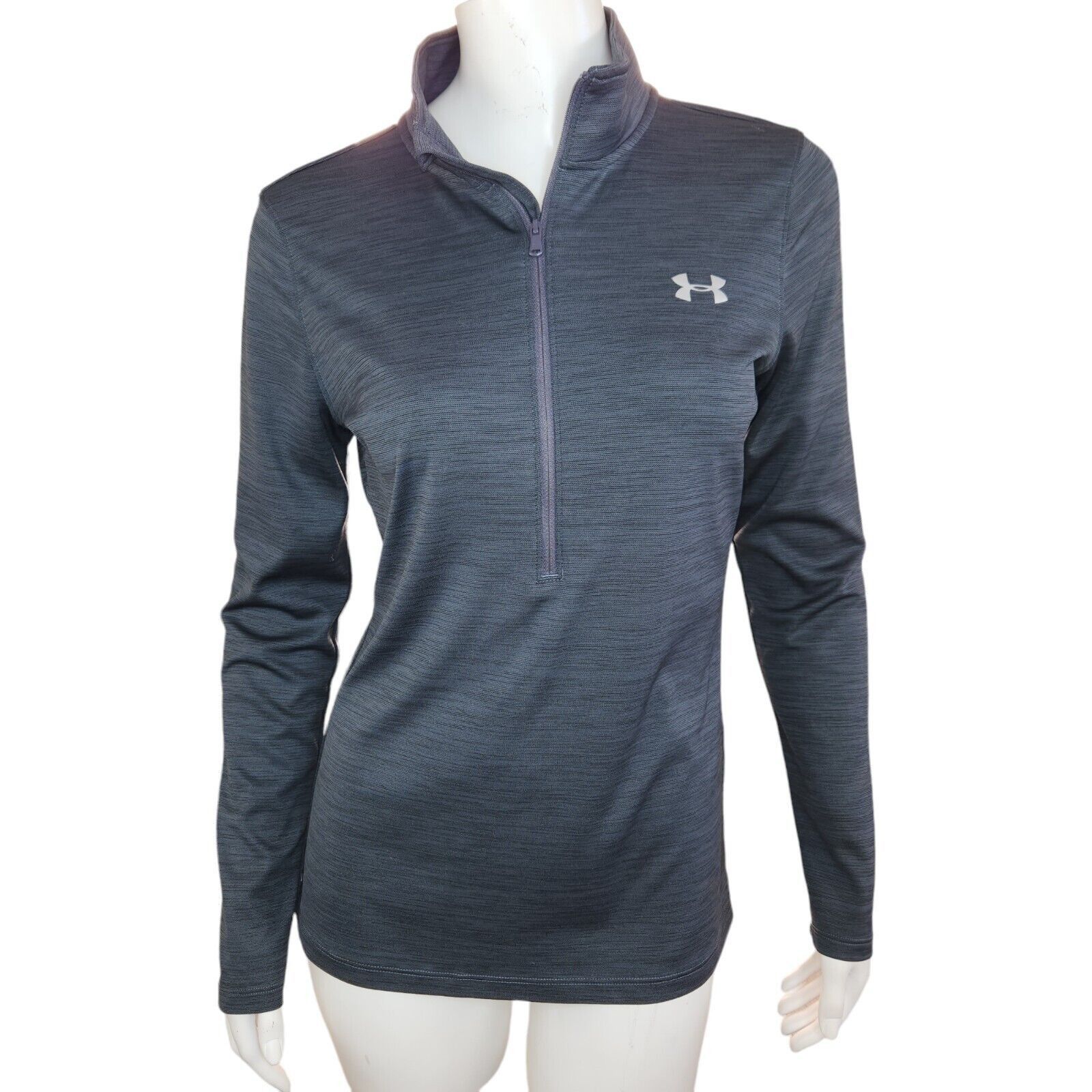Under Armour Under Armour Womens Small 1/4 Zip Gray HeatGear Fitted Size S / US 4 / IT 40 - 1 Thumbnail