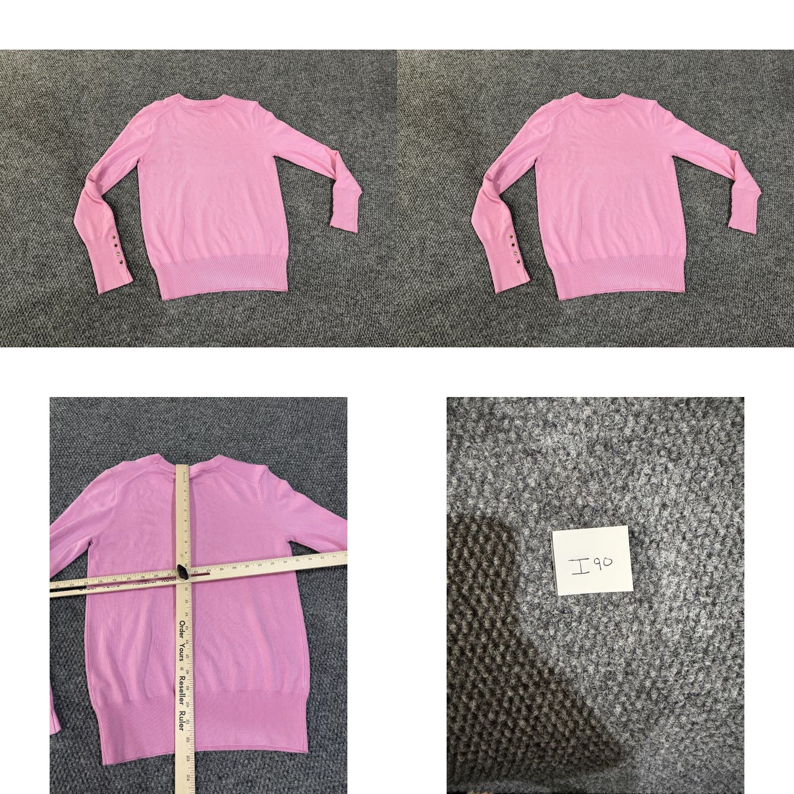Zara Zara Sweater Womens Medium Pink Crewneck Gold Button Cuff Pullover Knit Size M / US 6-8 / IT 42-44 - 8 Thumbnail