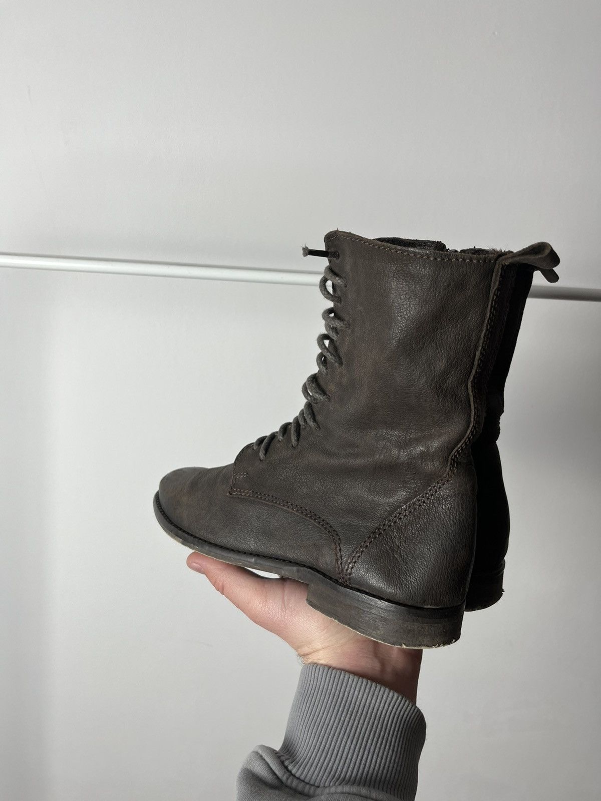 Japanese Brand × Vintage Vintage Avant-Garde Leather Lace-Up Biker Women’s Boots US 7 Size US 7 / IT 37 - 7 Thumbnail