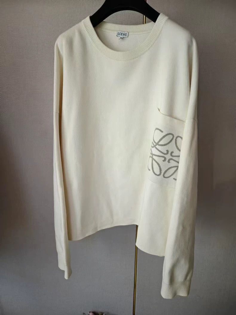 Loewe LOEWE Cream Long Sleeve Sweater- dmc Size US L / EU 52-54 / 3 - 1 Thumbnail