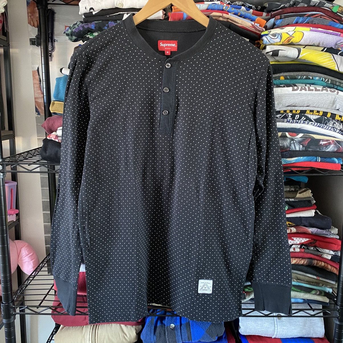 Supreme Supreme Polka Dot Thermal Henley 2013 Black Grunge Punk Y2K Size US M / EU 48-50 / 2 - 1 Thumbnail
