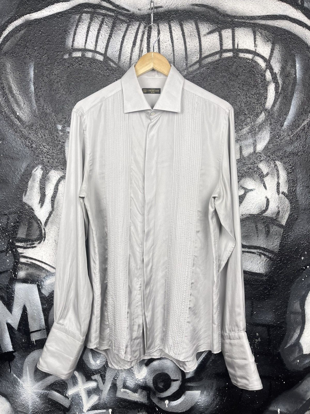 Corneliani Corneliani Silk Ribbed Classic Gray Shirt Men’s Size 16/41 Size US L / EU 52-54 / 3 - 2 Thumbnail