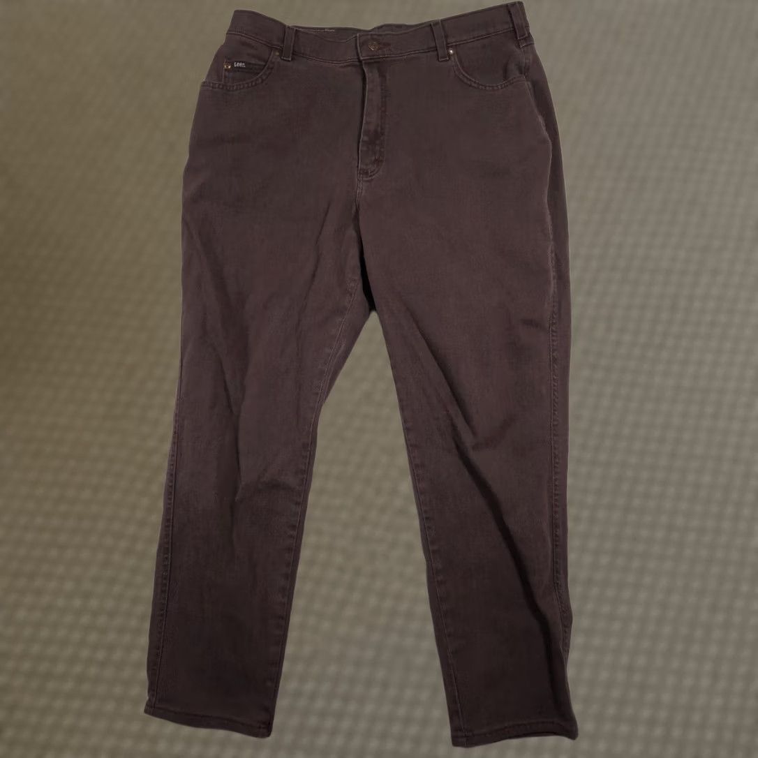 Lee VINTAGE Lee Riders Jeans Womens 18 Dark Brown Relaxed Fit Tapered Leg Denim Pants Size 40" / US 18 - 1 Thumbnail