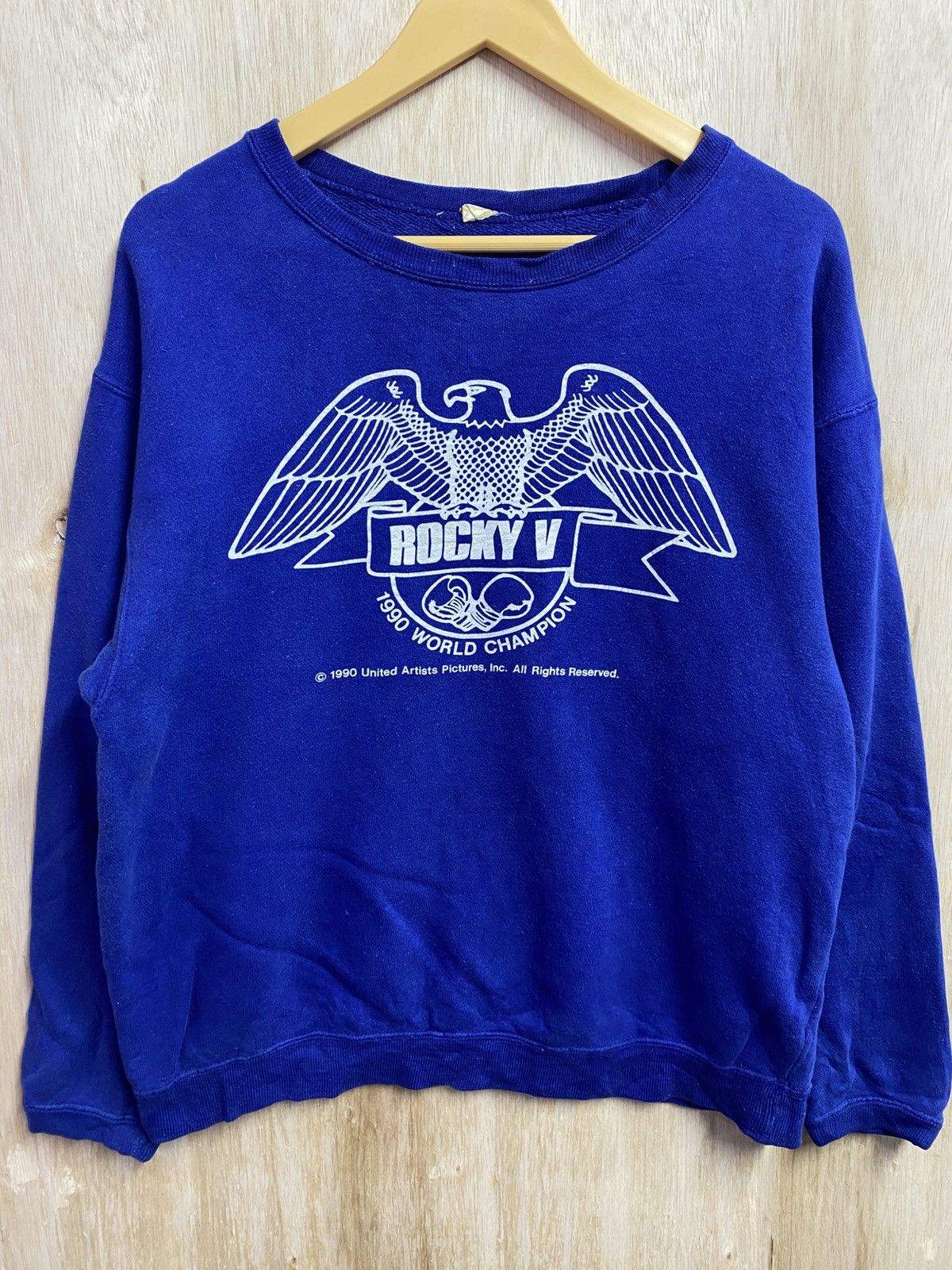 Vintage vintage blue crewneck sweatshirt the movie Rocky V Size US XL / EU 56 / 4 - 1 Thumbnail