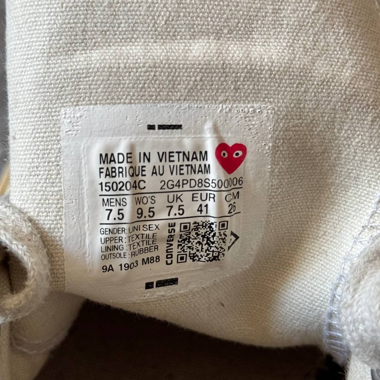 Comme des Garcons × Comme des Garcons PLAY × Converse Comme des Garcons x Converse All Stars Vintage Sneakers Size US 9.5 / IT 39.5 - 13 Thumbnail