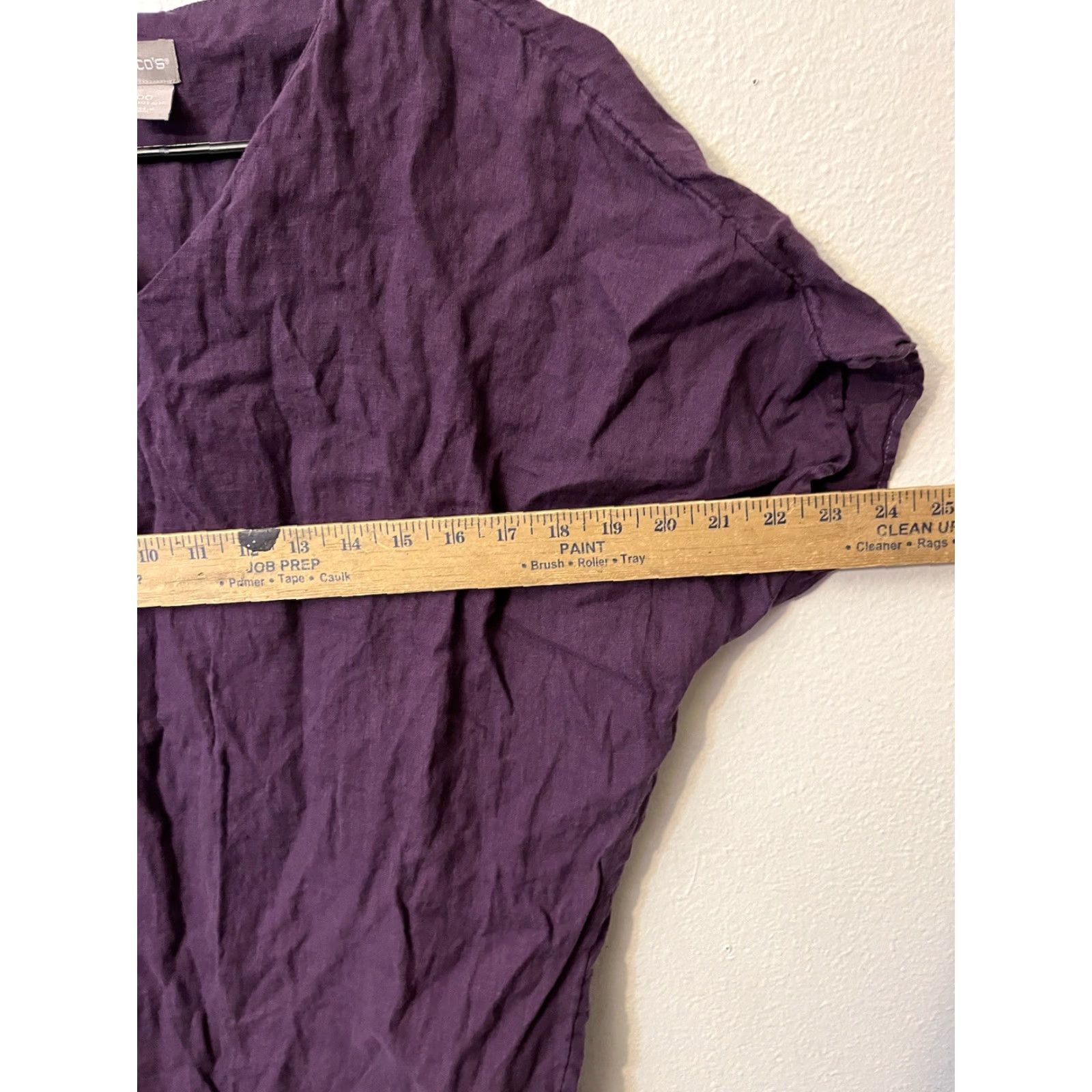Vintage VINTAGE Chico's Linen Dress Mini Short Sleeve Kaftan Women Size 00 Purple Casual Size 24" / US 00 / IT 34 - 5 Thumbnail