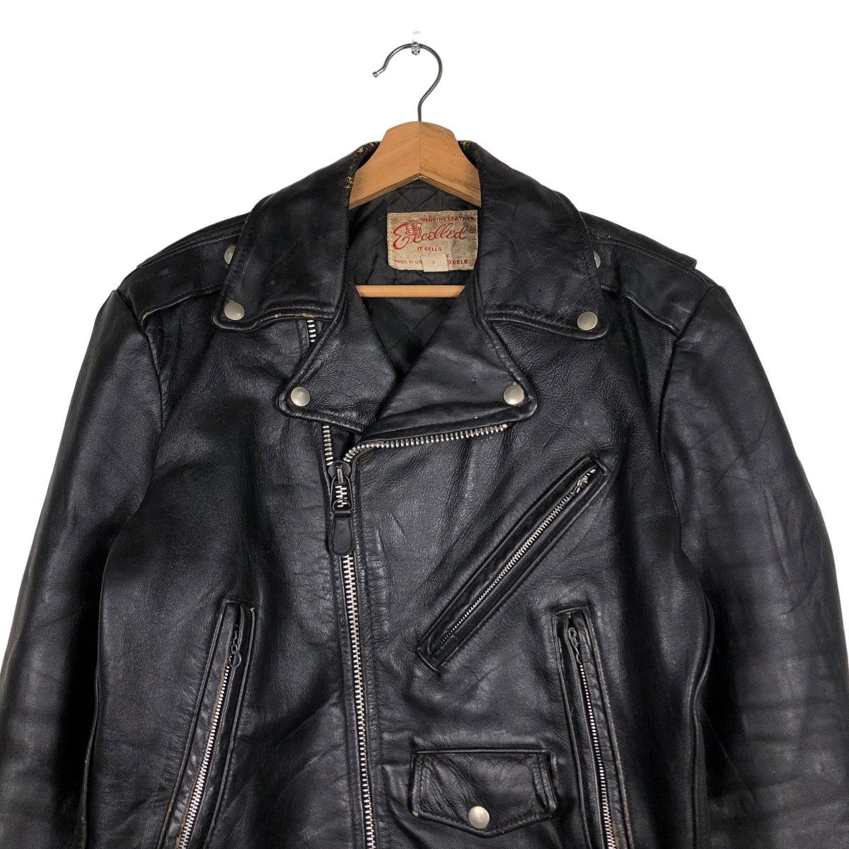 Aero Leathers 🔥VTG 60’s BIKER LEATHER JACKET DOUBLE COLLAR EXCELLED USA Size US M / EU 48-50 / 2 - 5 Thumbnail