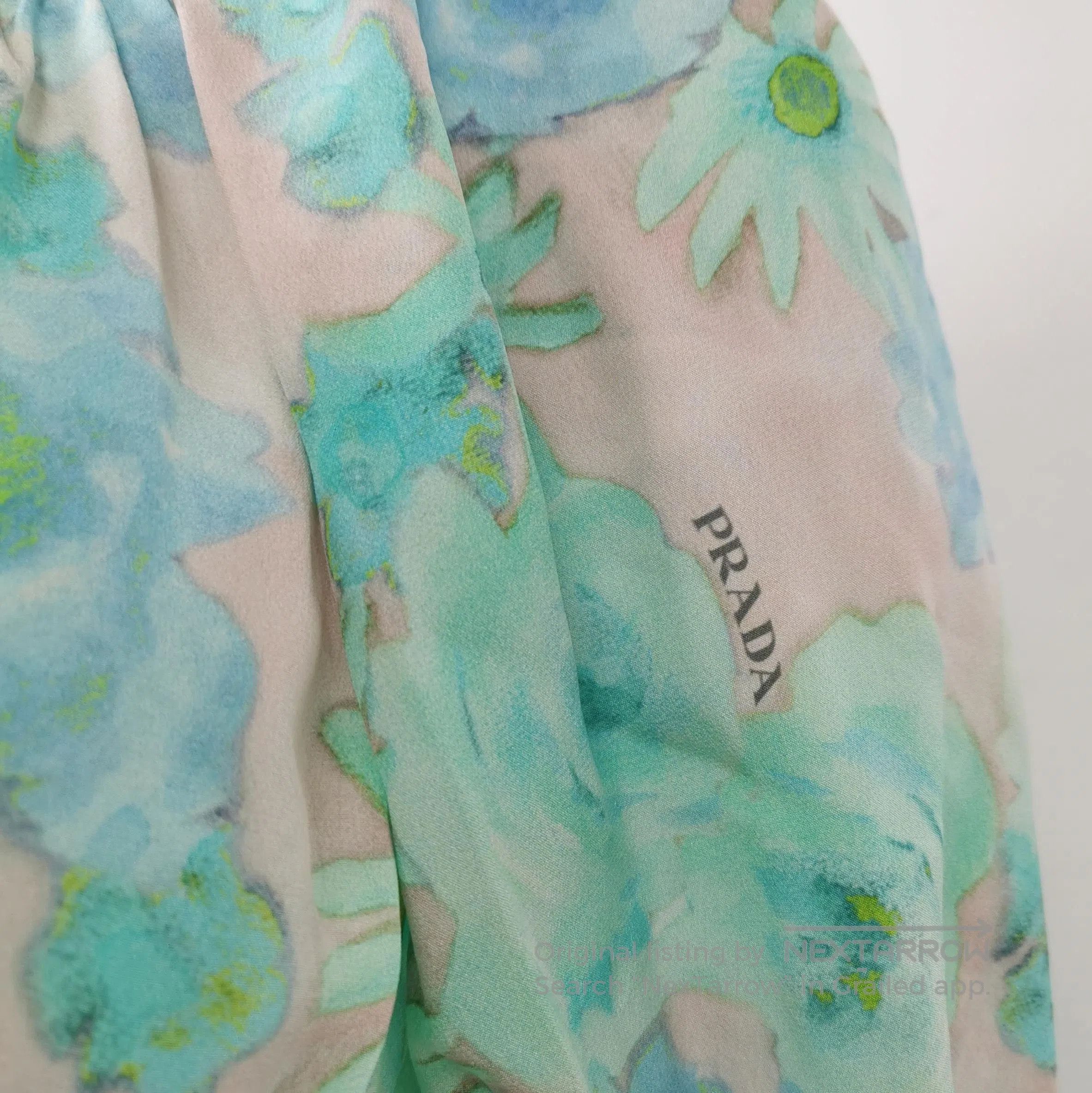 Prada Irregular Hem Floral Silk Dress in S Size .