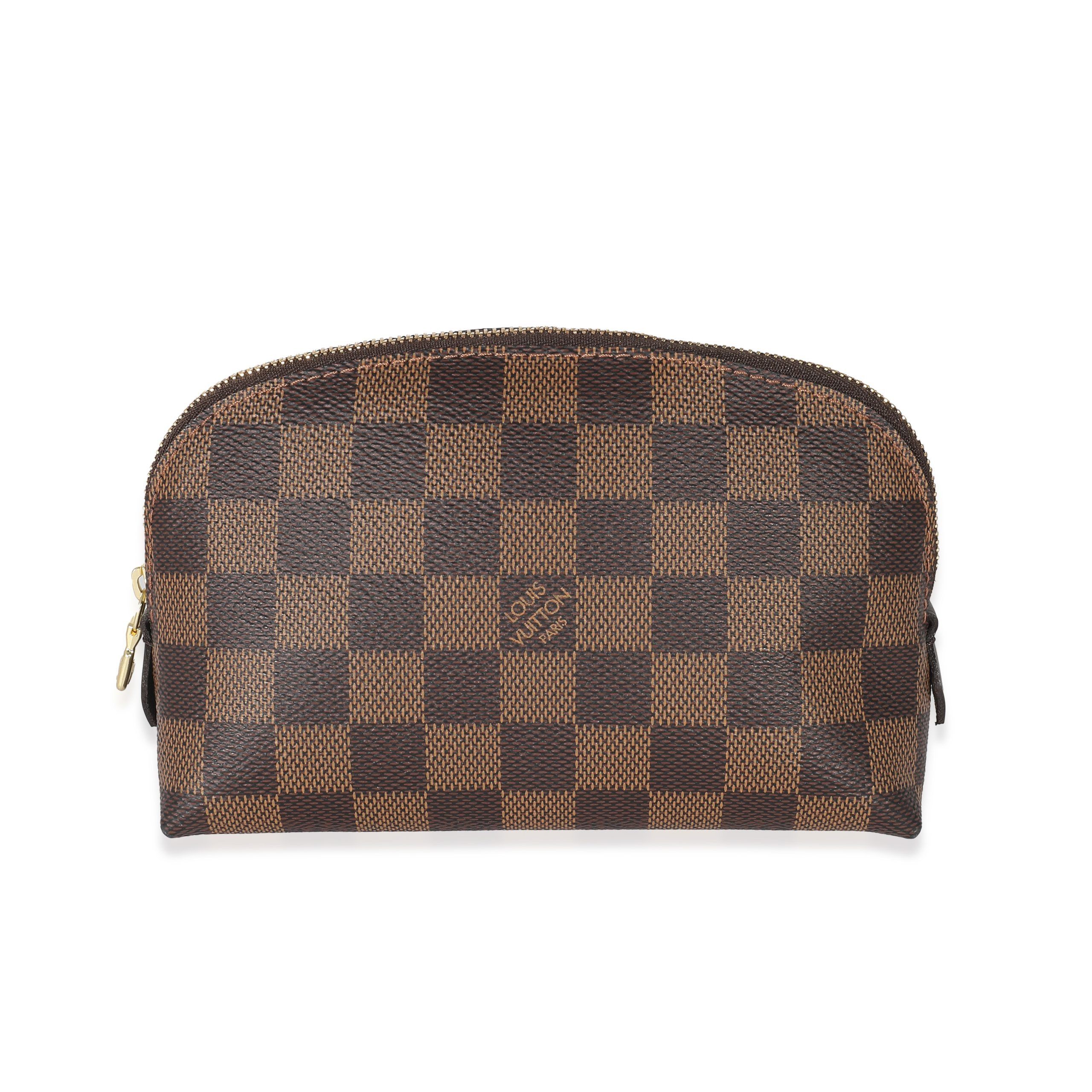 image of Louis Vuitton Damier Ebene Canvas Cosmetic Pouch in Brown, Women's