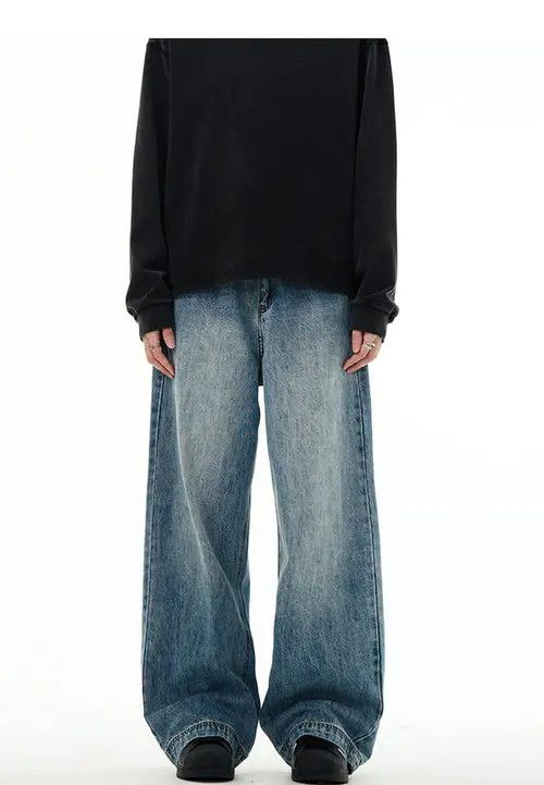 Other Vintage washed cleanfit blue straight-leg versatile jeans Size US 32 / EU 48 - 1 Thumbnail