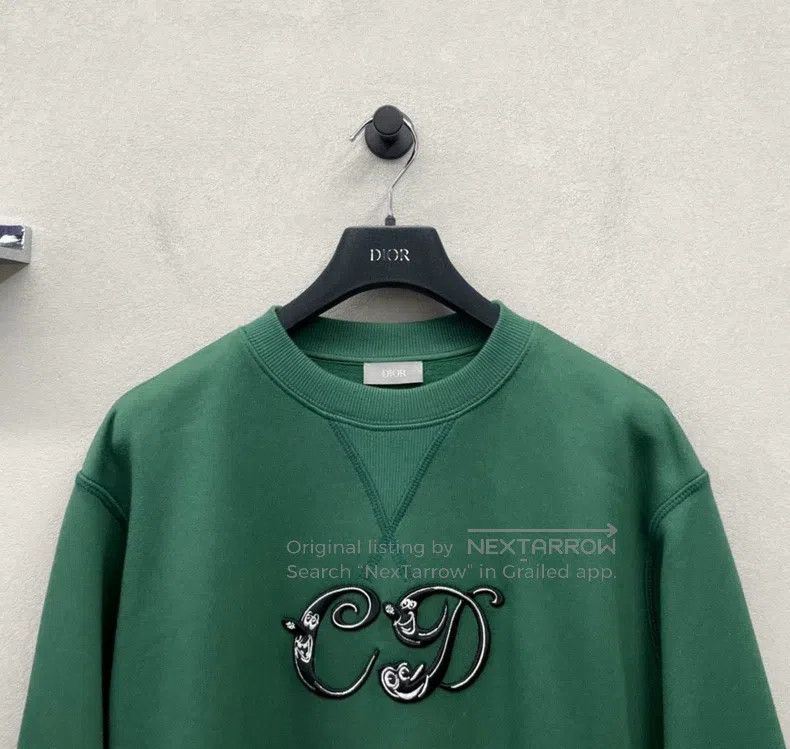 Dior Dior Green embroidered big logo sweatshirt Size US S / EU 44-46 / 1 - 4 Thumbnail