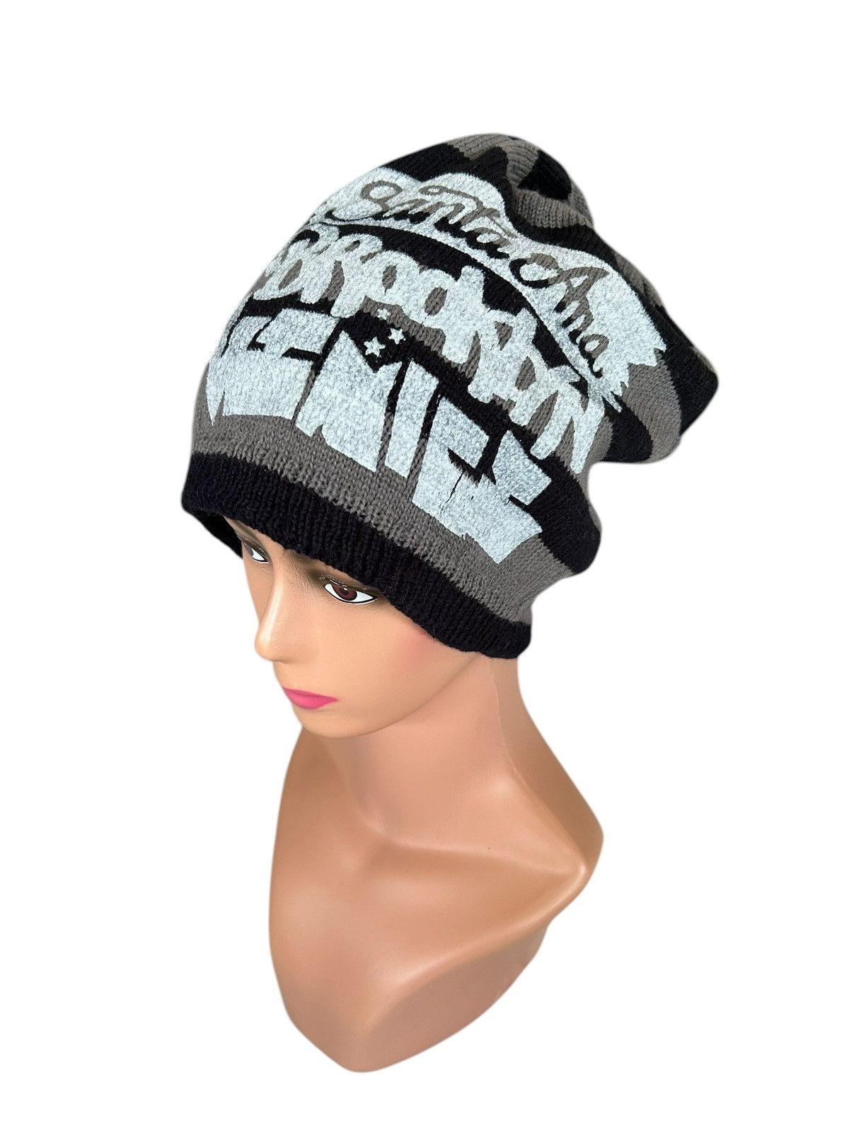 Japanese Brand × Kapital × Vintage Distressed Japanese Punk Style Reversible Beanie Hats Size ONE SIZE - 15 Thumbnail