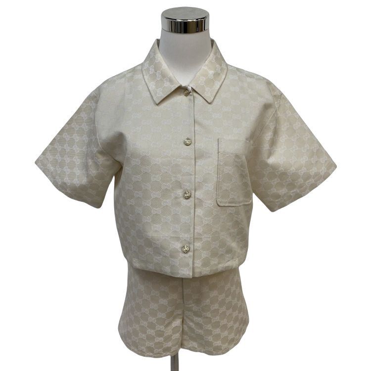 Gucci Gucci GG Monogram Button Up Shirt Set Size 42 Size M / US 6-8 / IT 42-44 - 1 Thumbnail