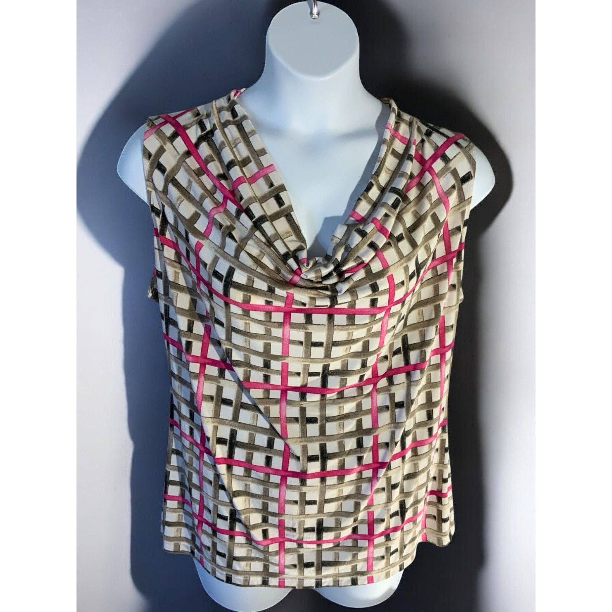 Worthington Worthington Cowl Neck Multicolor Sleeveless Plaid Top XL Size XL / US 12-14 / IT 48-50 - 6 Thumbnail