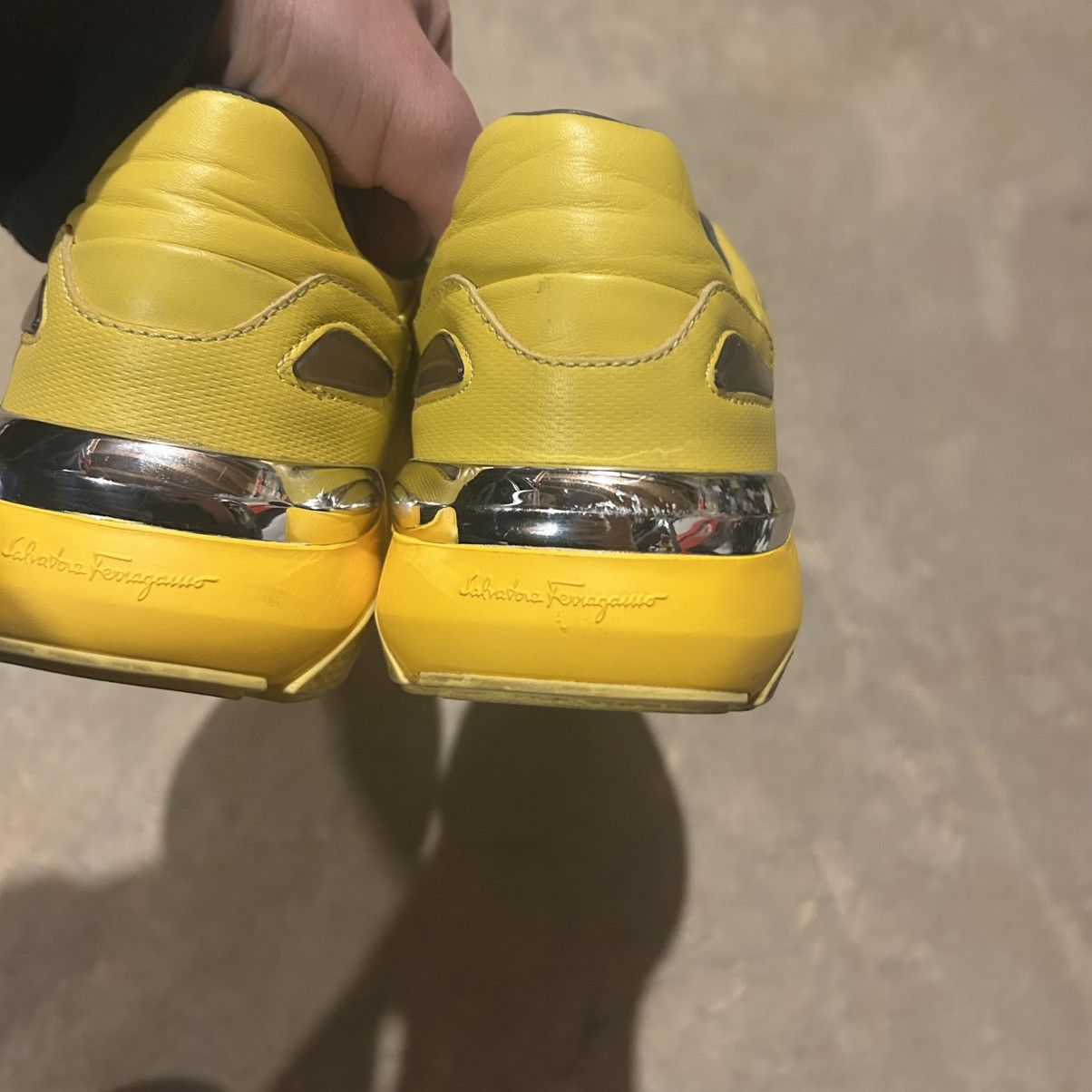 Designer × Salvatore Ferragamo Salvatore Ferragamo Yellow Leather Trainers US 8.5 Rare Size US 8.5 / EU 41-42 - 6 Thumbnail