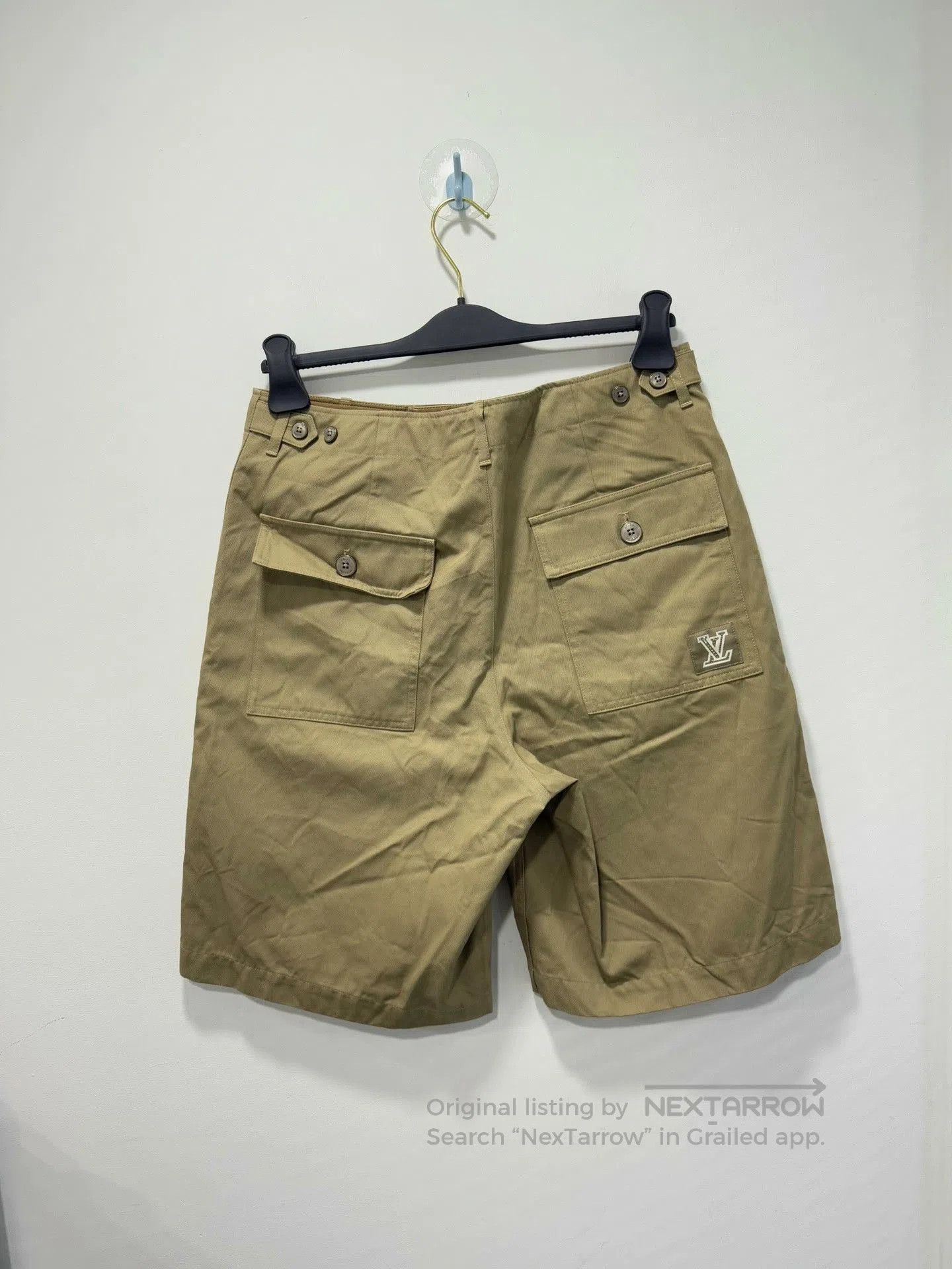 Louis Vuitton Louis Vuitton Khaki Rhinestone Denim Cargo Shorts. Size US 32 / EU 48 - 2 Thumbnail