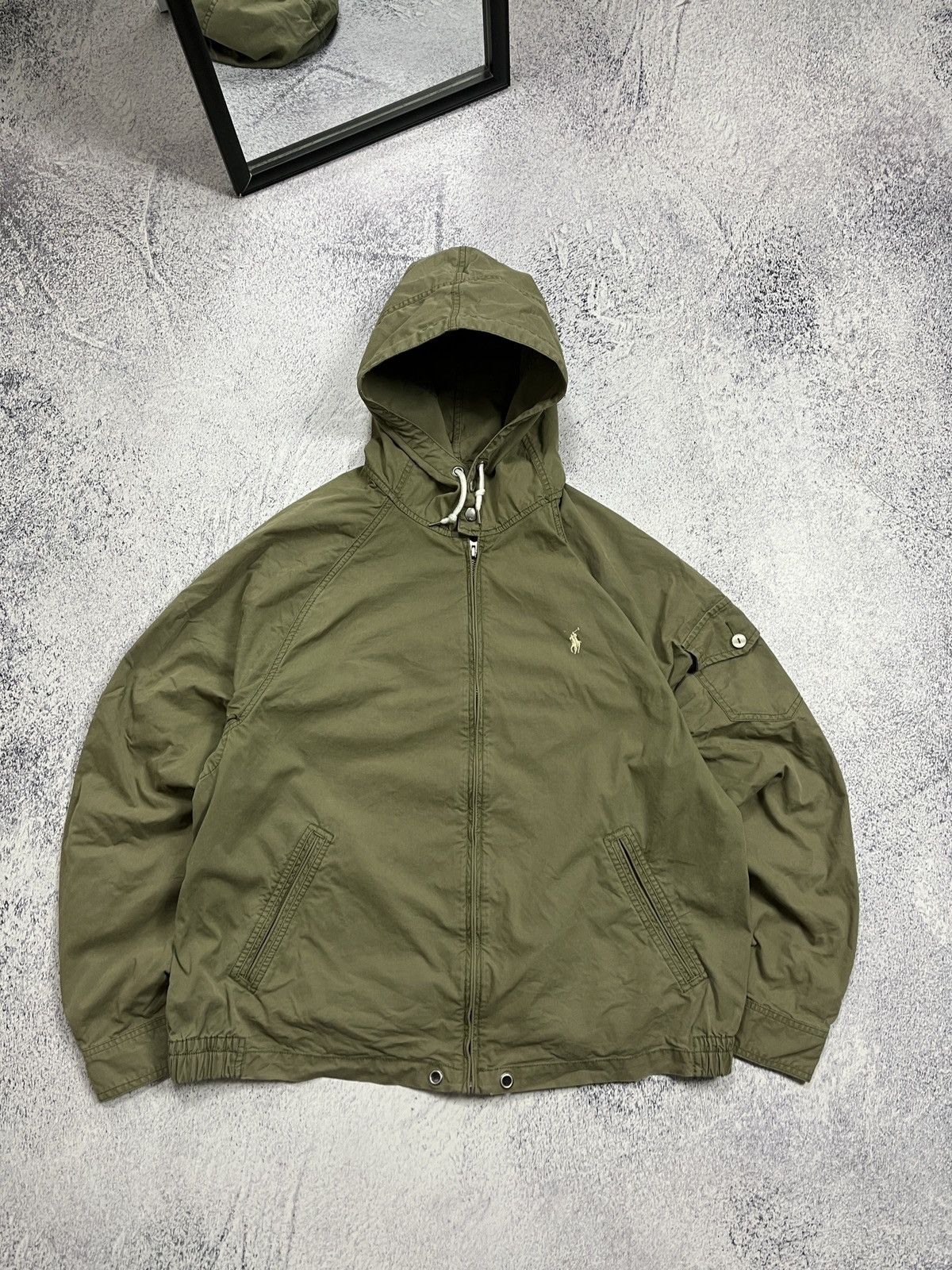 Polo Ralph Lauren Vintage Polo Ralph Lauren Hooded Bomber Jacket Military Y2k Size US XL / EU 56 / 4 - 1 Thumbnail