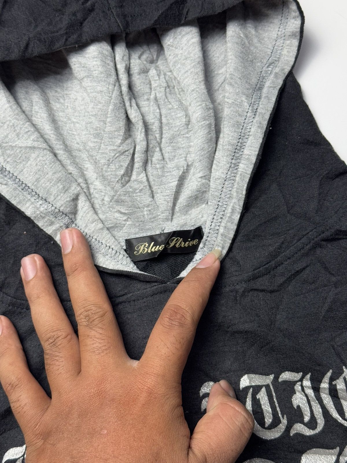 20471120 × Hysteric Glamour × Japanese Brand Gothic Skulls Poem Japanese Hoodie Blue Gtrive Size US S / EU 44-46 / 1 - 5 Thumbnail