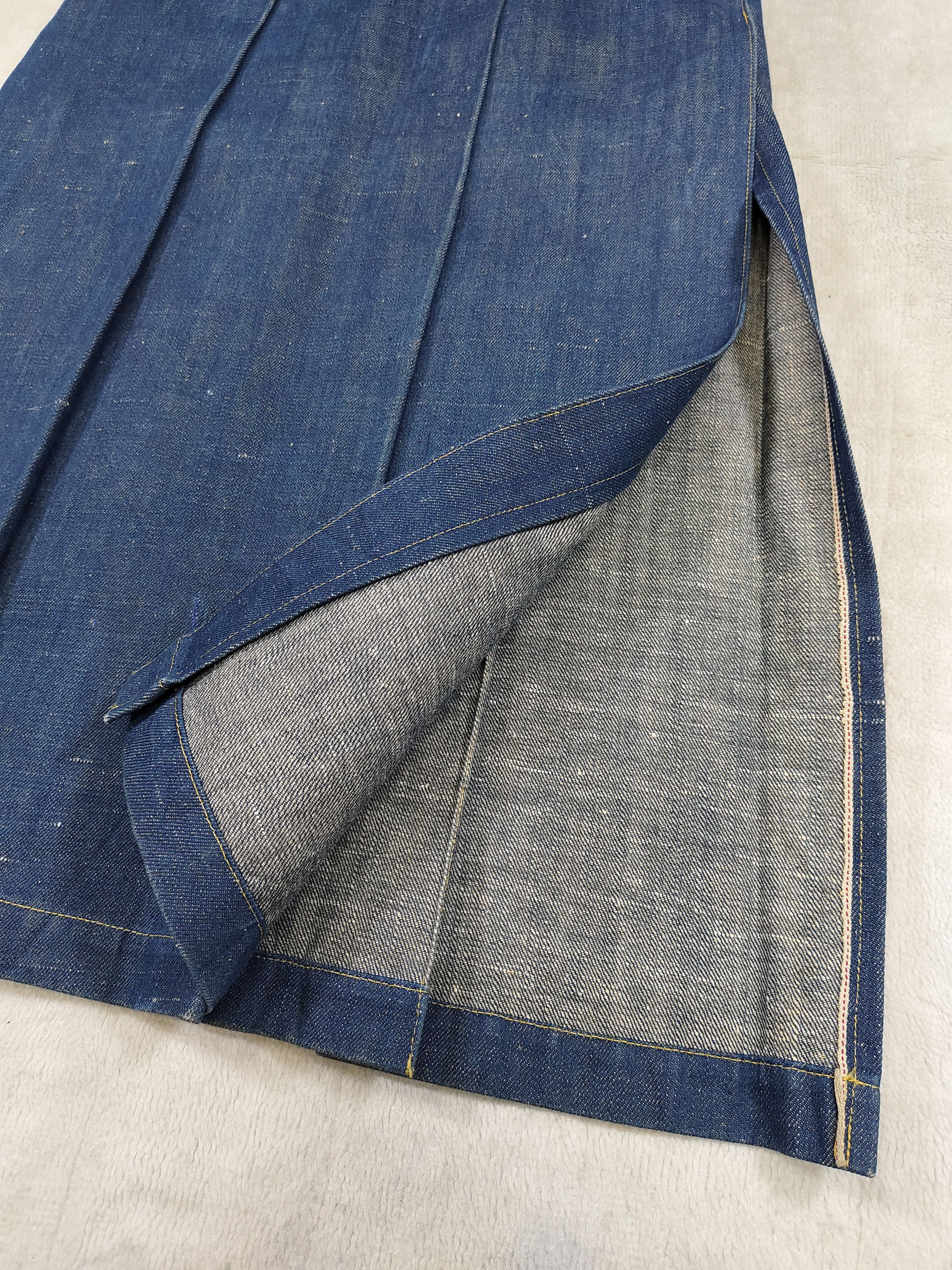 Japanese Brand RARE Akiko Ogawa🇯🇵 Primary 17oz Denim Selvedge Skirt Size 29" - 2 Thumbnail
