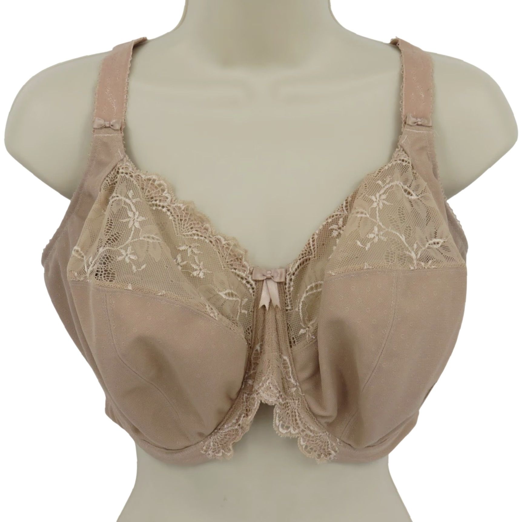 Vintage Elomi Bra 36L Meredith Style 4440 Stretch Lace Banded Underwire Unlined Womens Size ONE SIZE - 2 Thumbnail