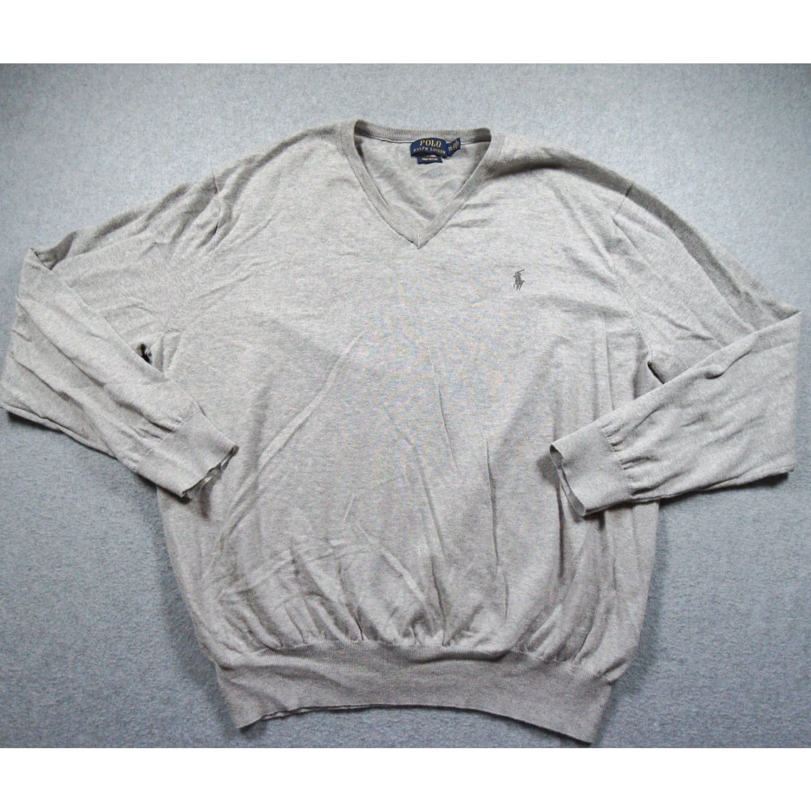 Polo Ralph Lauren Polo Ralph Lauren Sweater Mens 2XL XXL Gray Vneck Pima Cotton Pullover Preppy Size US XXL / EU 58 / 5 - 2 Thumbnail