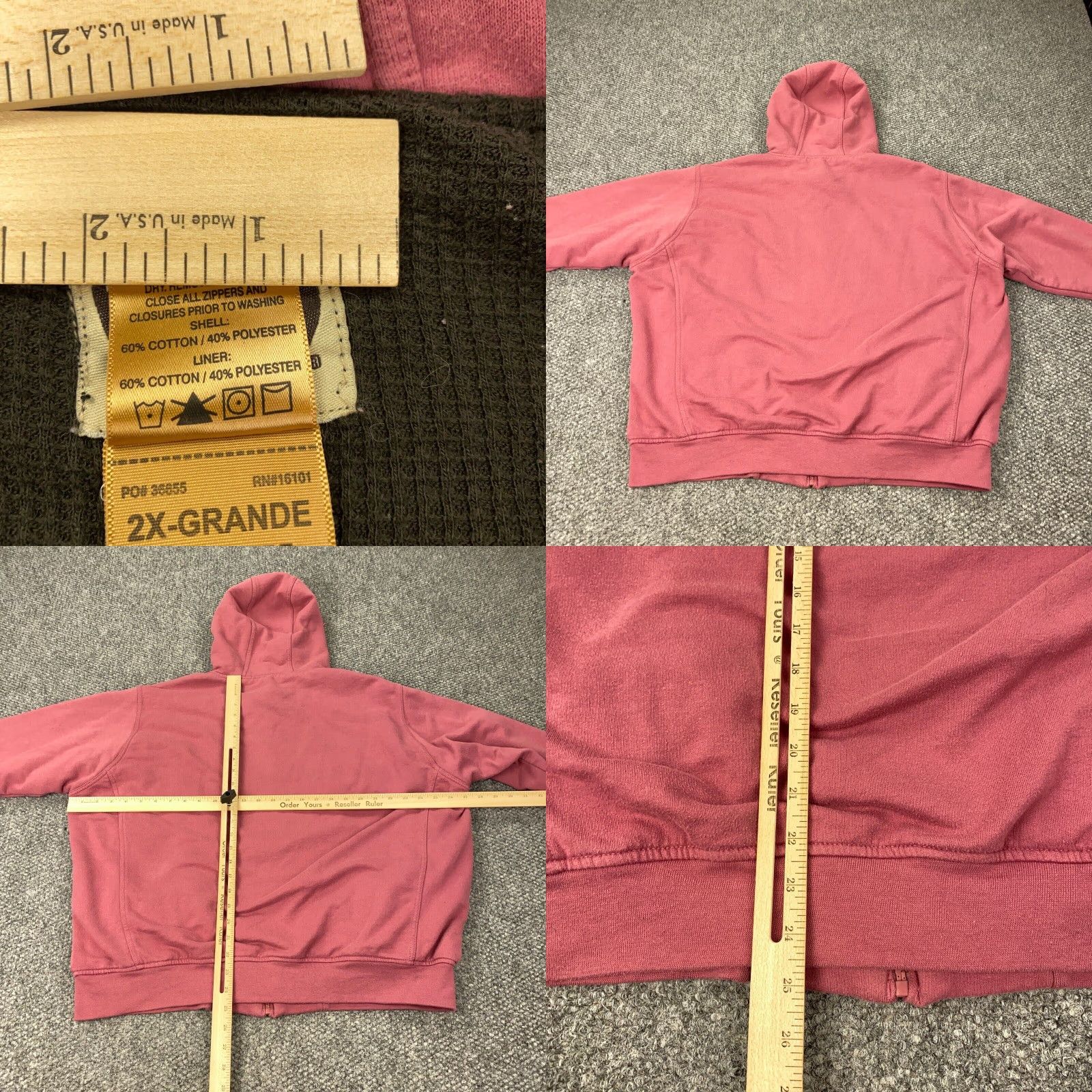 Vintage Berne Hoodie Womens Size 2XL Red Thermal Waffle-knit Lining Zip Knit Activewear Casual Pullover Hooded Lined Womens 2XL Red Knit Size XXL / US 16-18 / IT 52-54 - 8 Thumbnail
