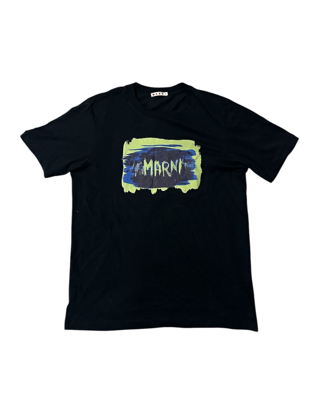 Marni Marni black t shirt pre owned scribble logo large Size US L / EU 52-54 / 3 - 1 Thumbnail