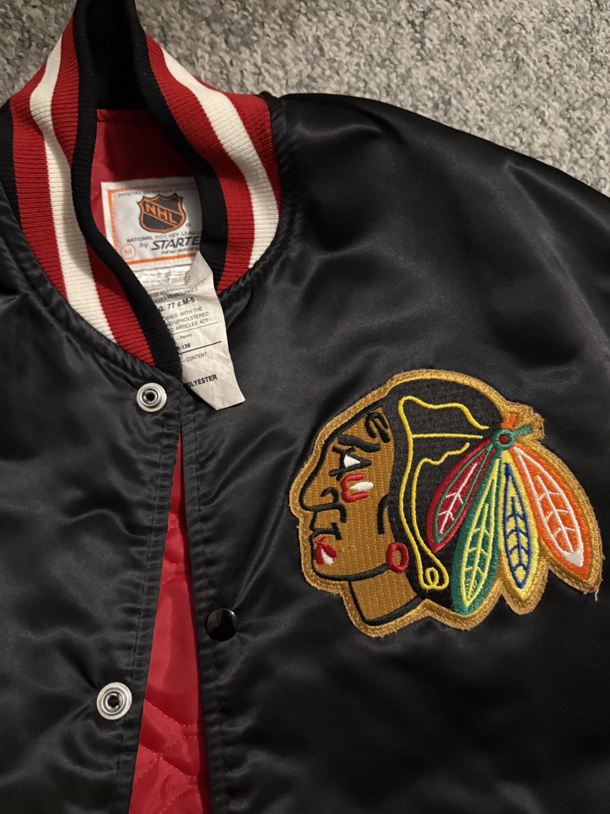 Starter Vintage Starter NHL Chicago Blackhawks Satin Bomber Jacket Size US M / EU 48-50 / 2 - 3 Thumbnail