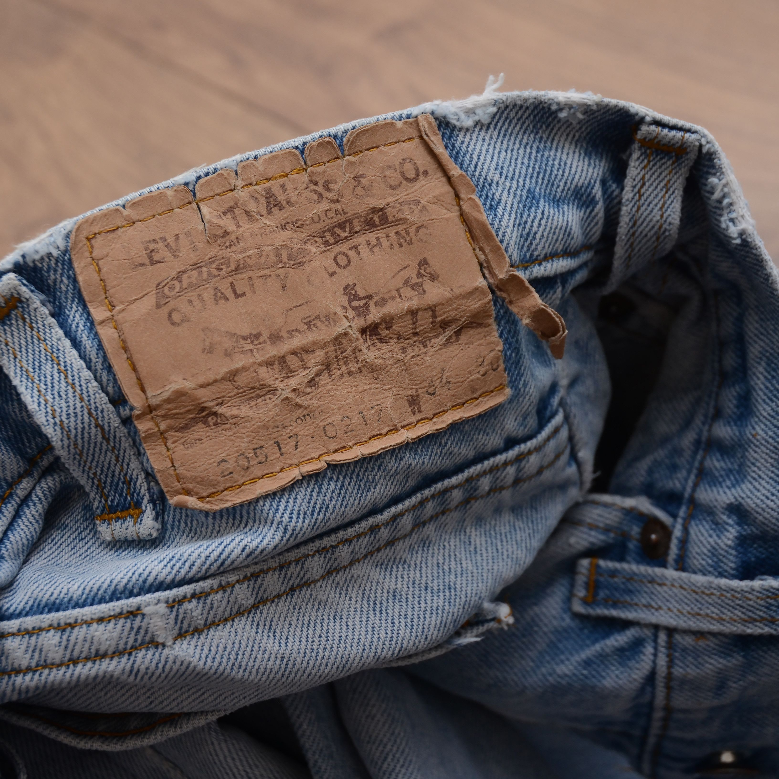 Levi's Vintage Clothing Vintage Rare Levi’s Jeans Blue Thrashed Orange Tab W34 L30 Size US 34 / EU 50 - 21 Thumbnail