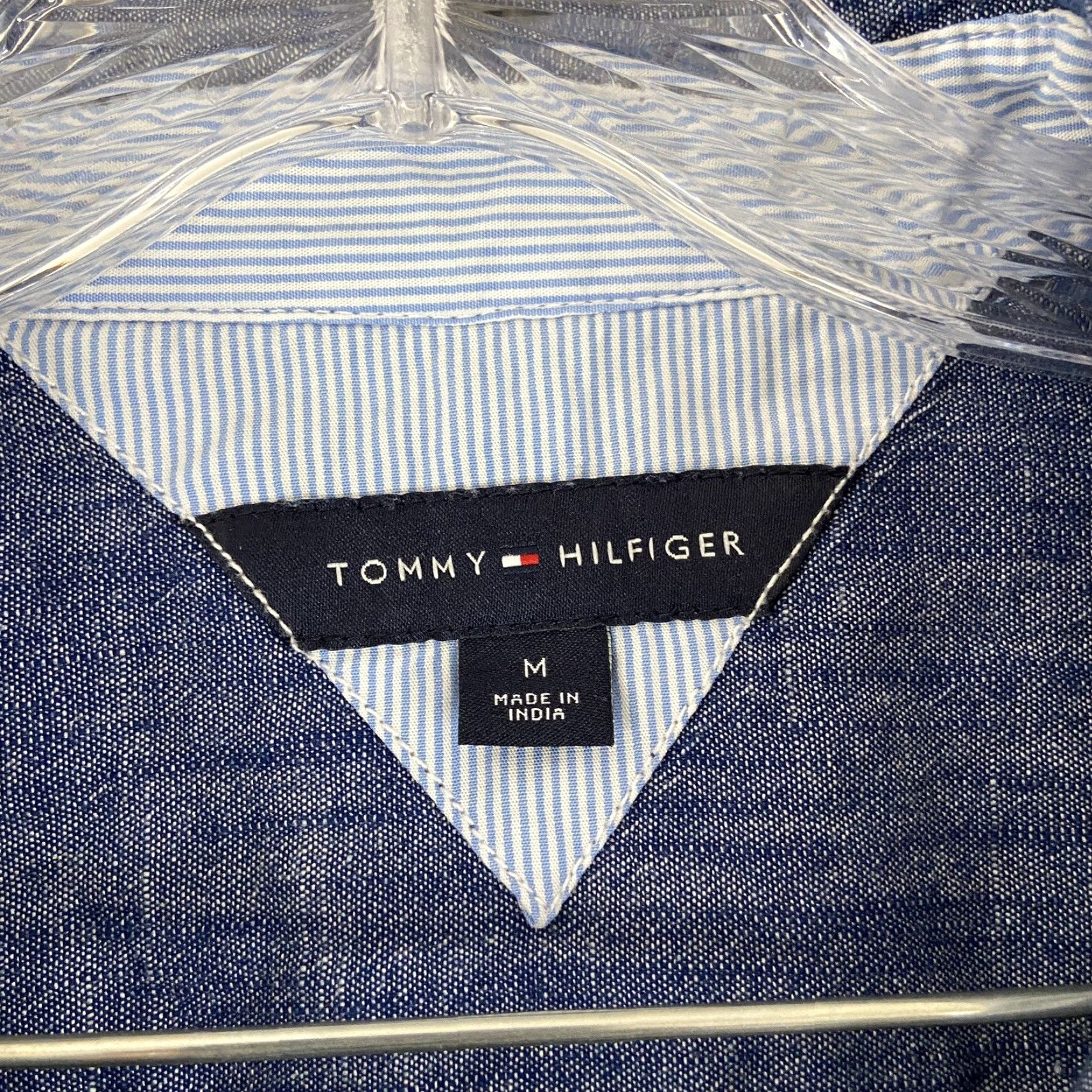 Tommy Hilfiger Tommy Hilfiger Button-Up Shirt Long Sleeve Blue Adult Medium Mens Size US M / EU 48-50 / 2 - 7 Thumbnail