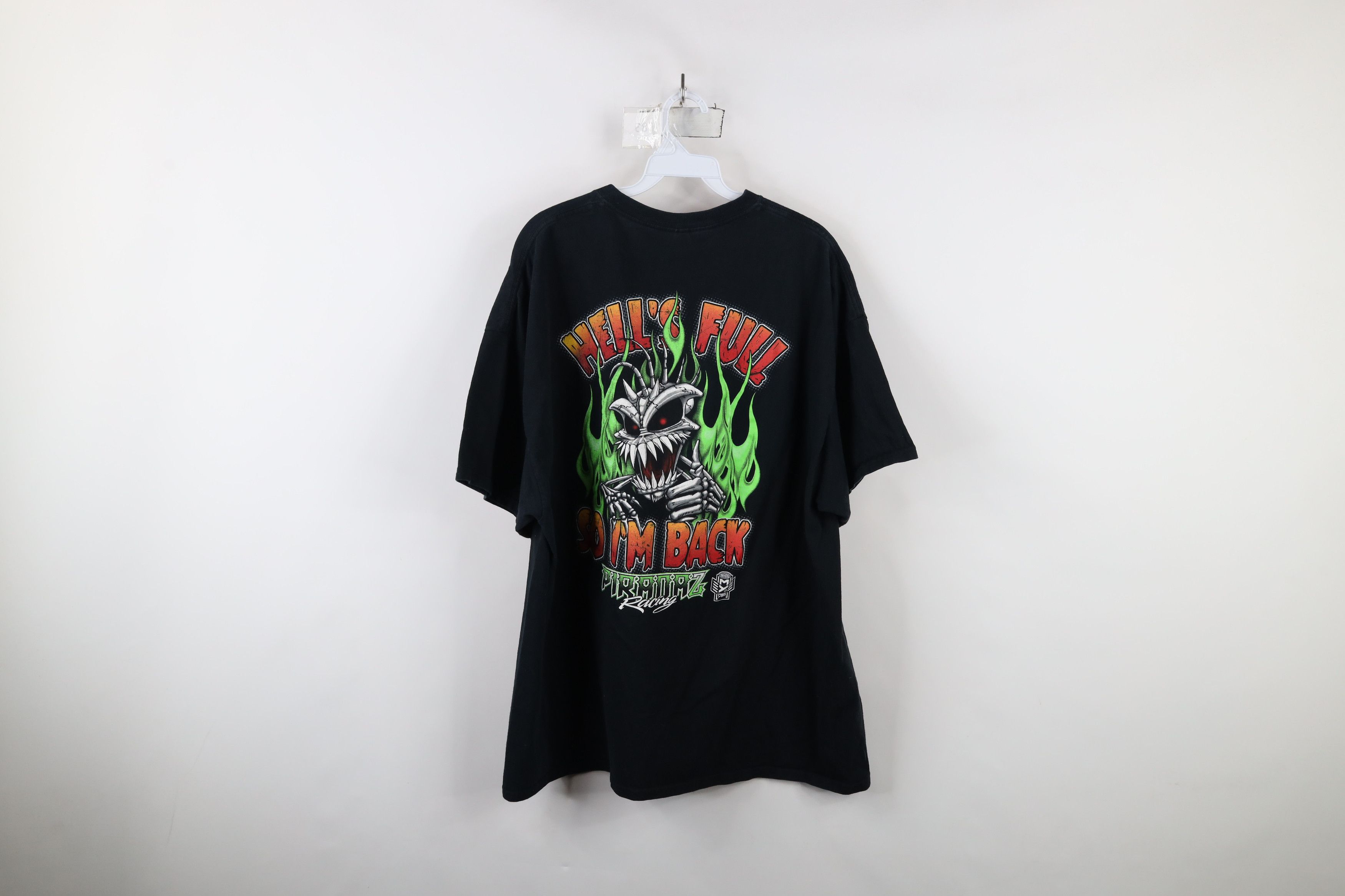 Vintage Vintage Y2K Hells Full So I'm Back Fire Flames T-Shirt Size US XXL / EU 58 / 5 - 9 Thumbnail