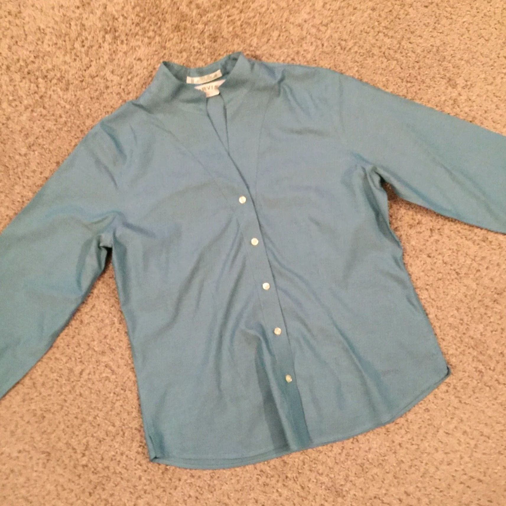 Orvis Orvis Shirt Womens Size 10 Button-Up Long Sleeve Green Collared Band Collar Woman Shirt Size L / US 10 / IT 46 - 5 Thumbnail