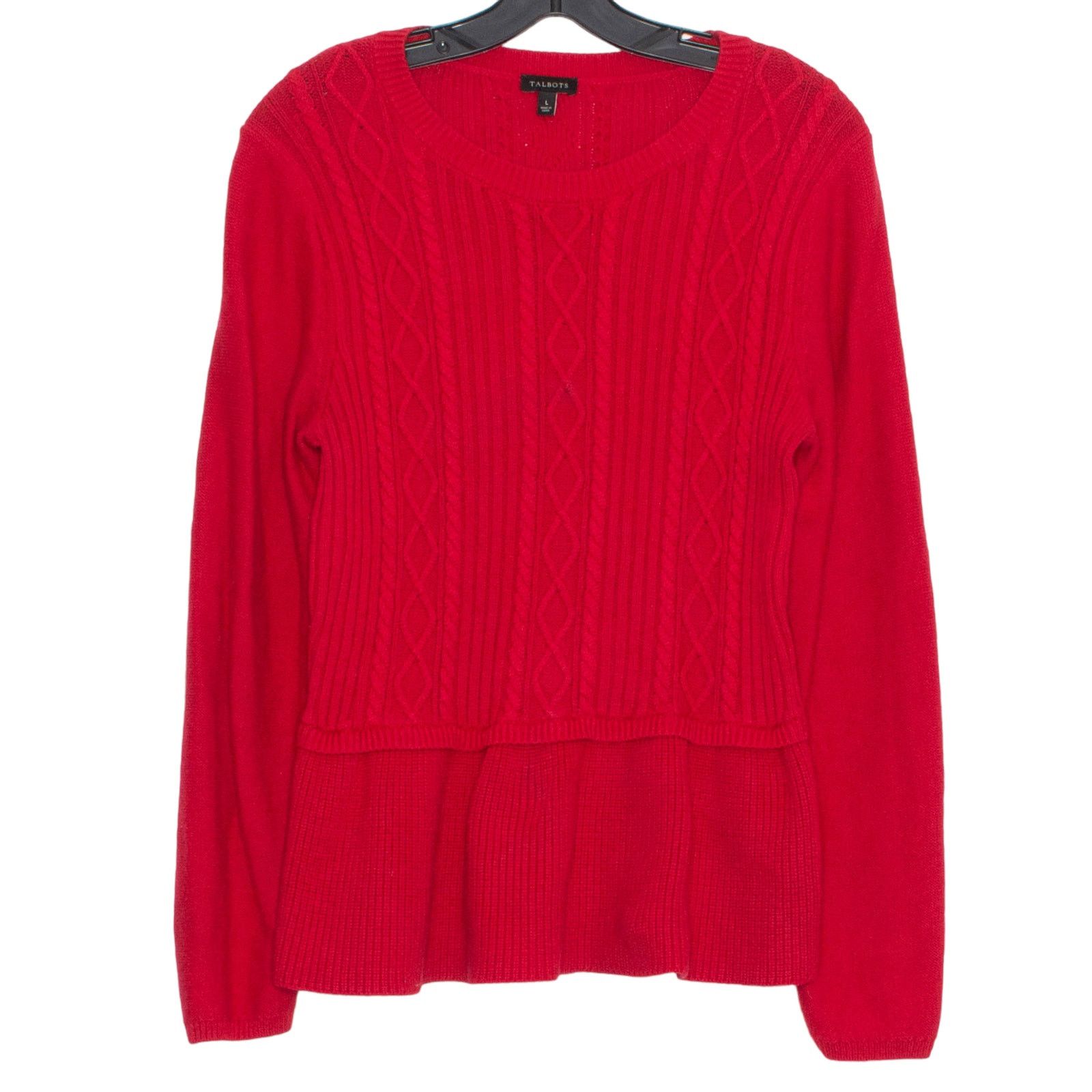 Other Talbots Sweater Cable Minimalist Preppy Holiday Red Small Size S / US 4 / IT 40 - 1 Thumbnail