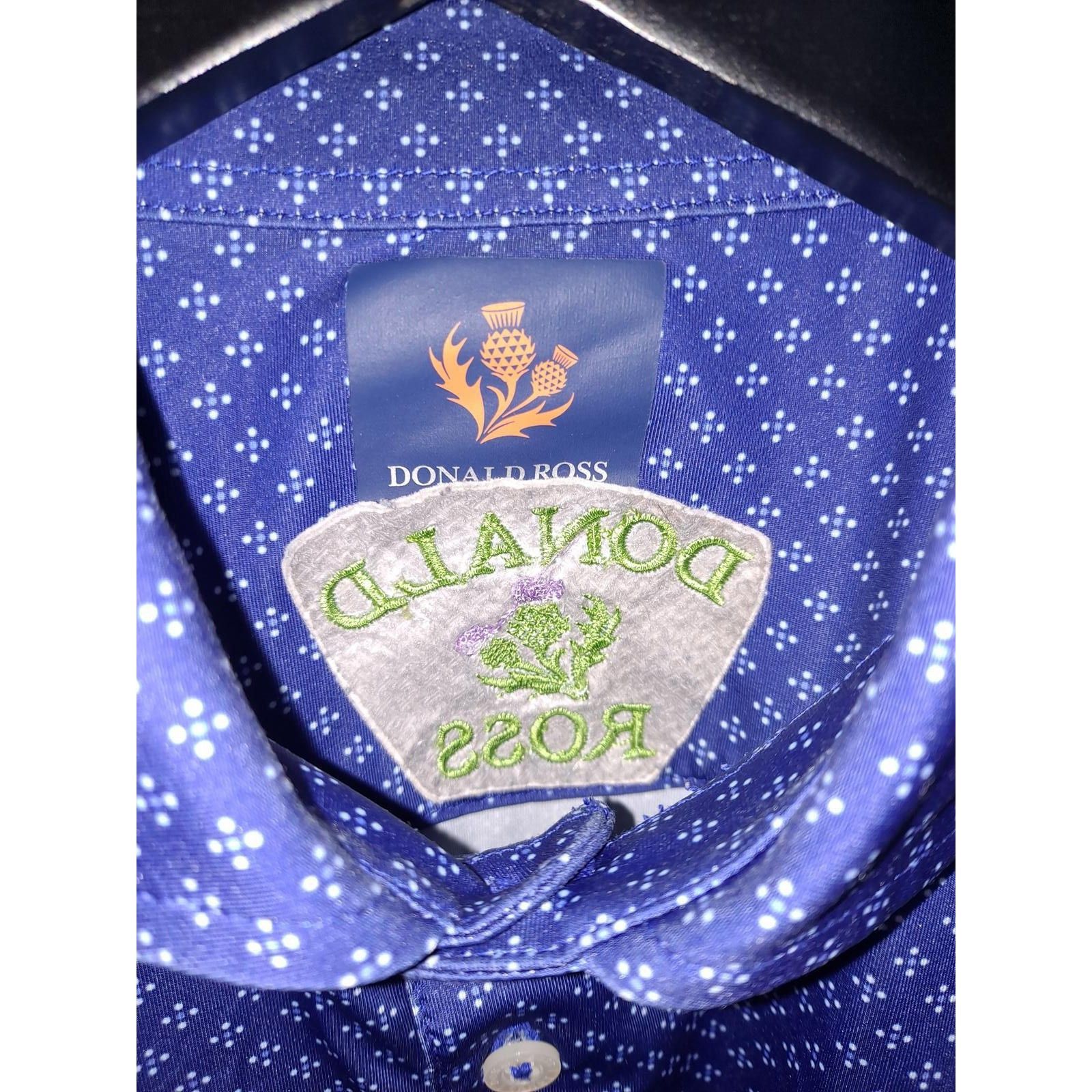 Other Donald Ross Short Sleeve 2 Tone Blue Polo Golf Shirt Size US L / EU 52-54 / 3 - 4 Thumbnail