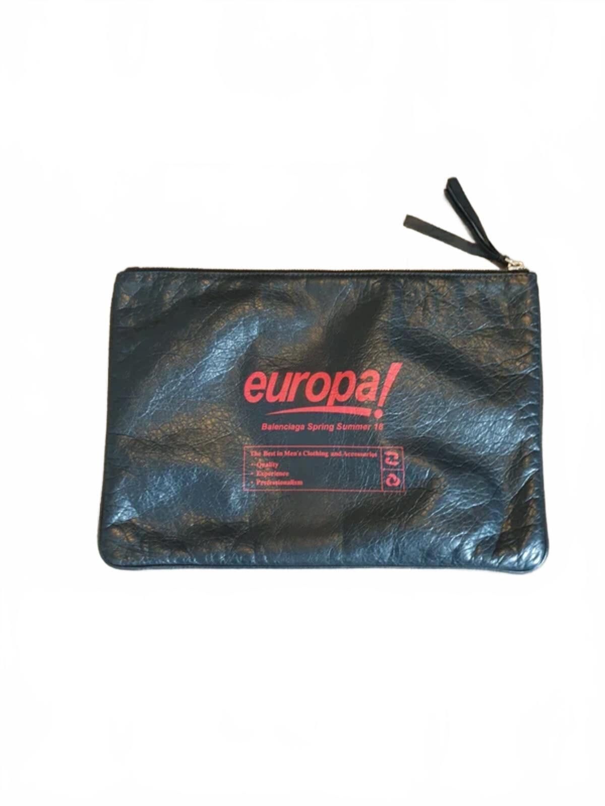 Balenciaga Balenciaga - SS18 Pouch Leather Black Size ONE SIZE - 1 Thumbnail