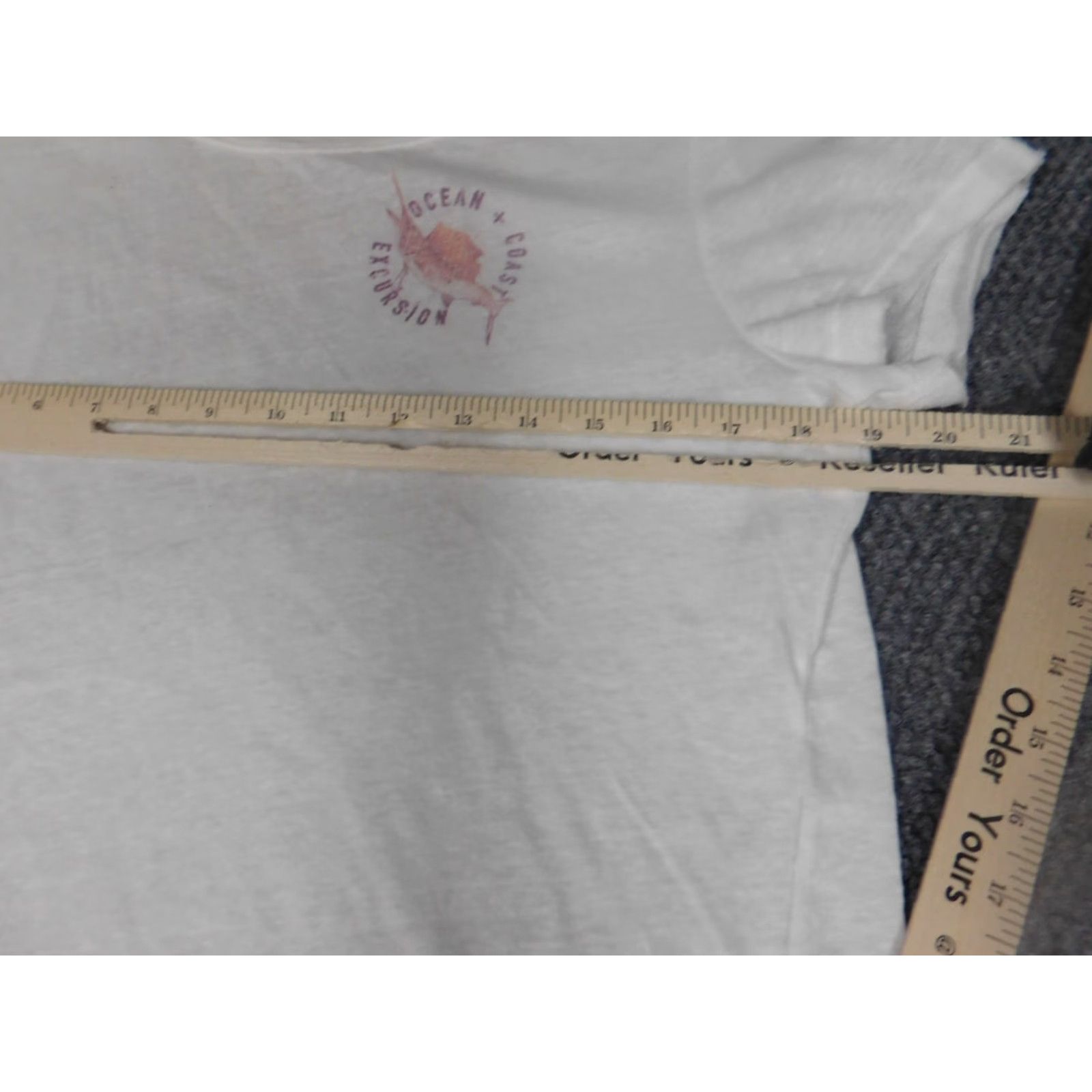 Vintage Ocean & Coast Blouse Womens L White Short Sleeve Crew Neck Button Fish Beach Casual Shirt Size L / US 10 / IT 46 - 4 Thumbnail