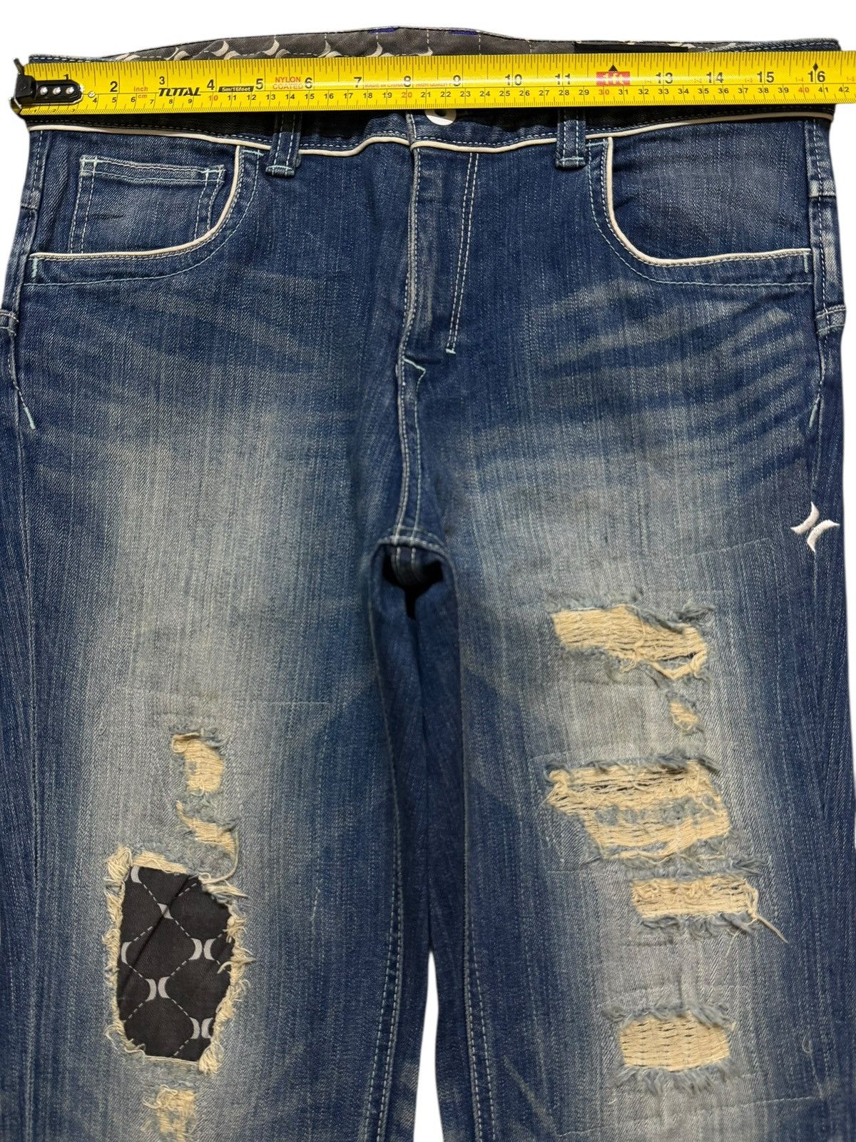 Hurley Vintage Y2K Hurley Blue Faded Wash Distressed Straight Leg Size US 32 / EU 48 - 10 Thumbnail