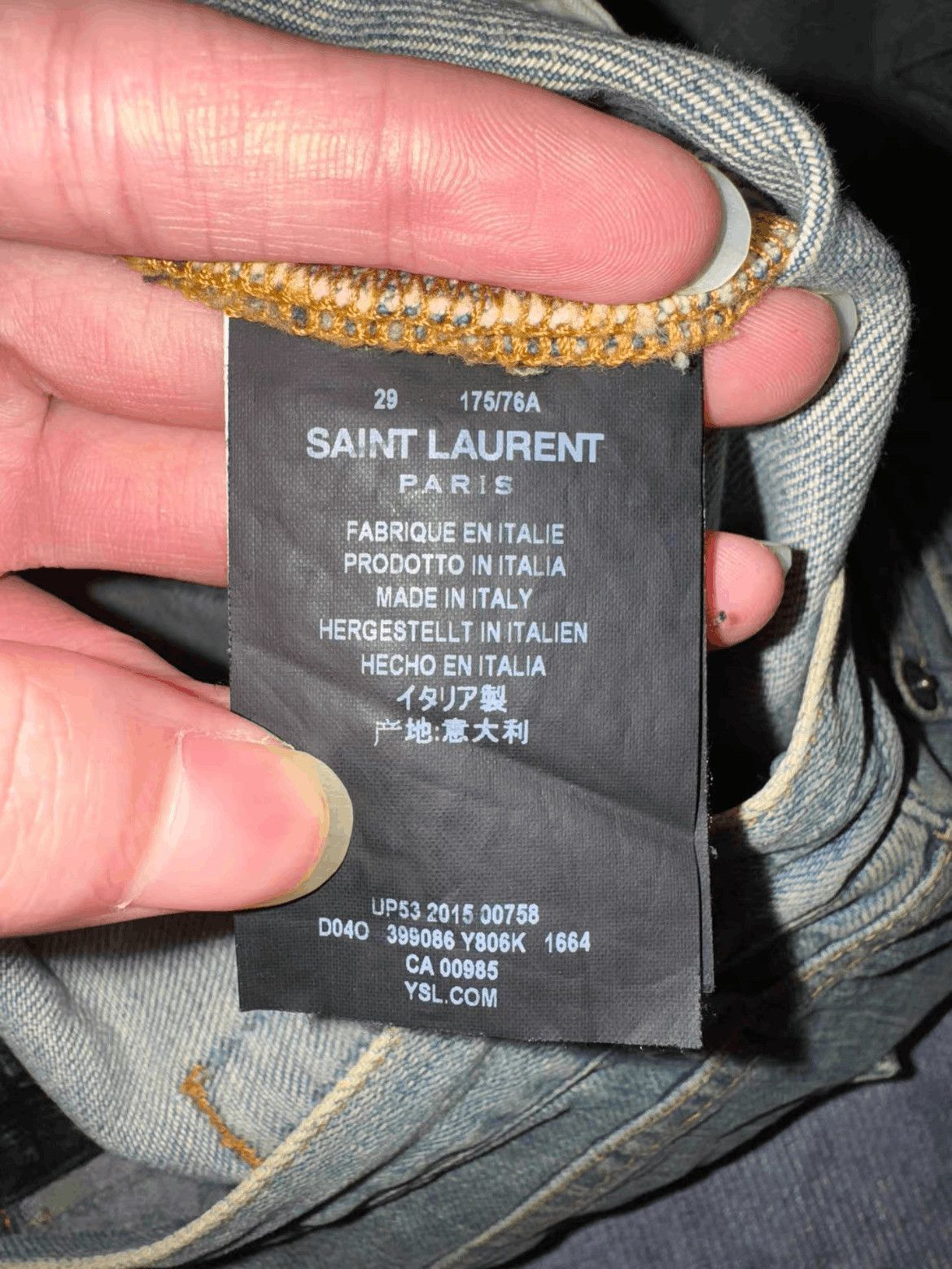 Saint Laurent Paris Saint Laurent Paris by Hedi 16SS Mud Wash Double Cut Denim- Size US 29 - 7 Thumbnail