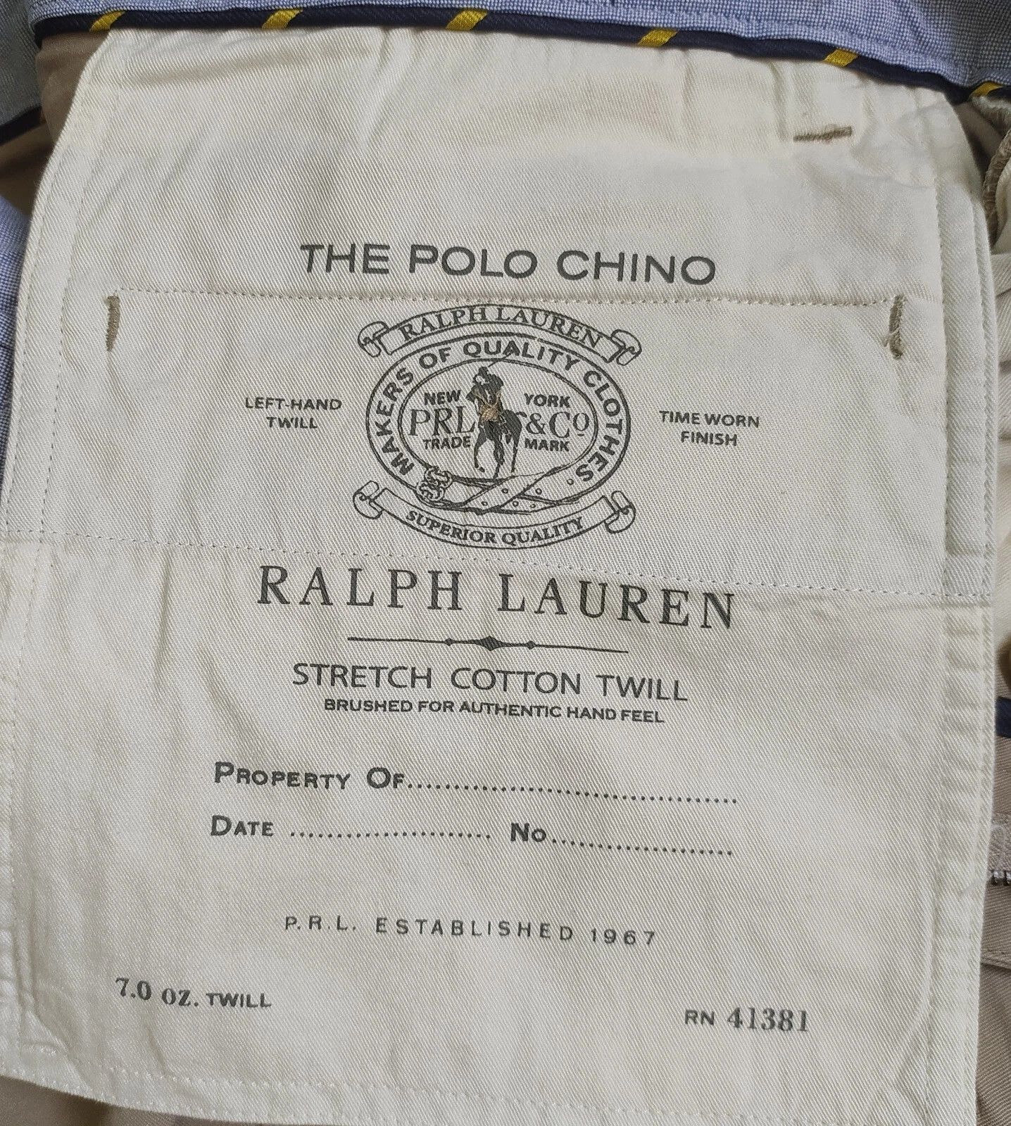 Polo Ralph Lauren Polo Ralph Lauren Slim Stretch Fit Chino Trouser FTP 0068 Size US 33 - 7 Thumbnail