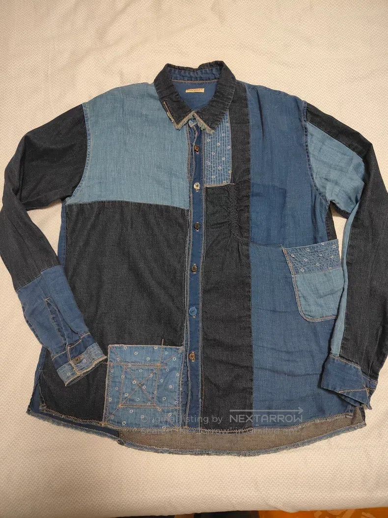Kapital Kapital Blue-dyed patchwork denim shirt Size M / US 6-8 / IT 42-44 - 2 Thumbnail