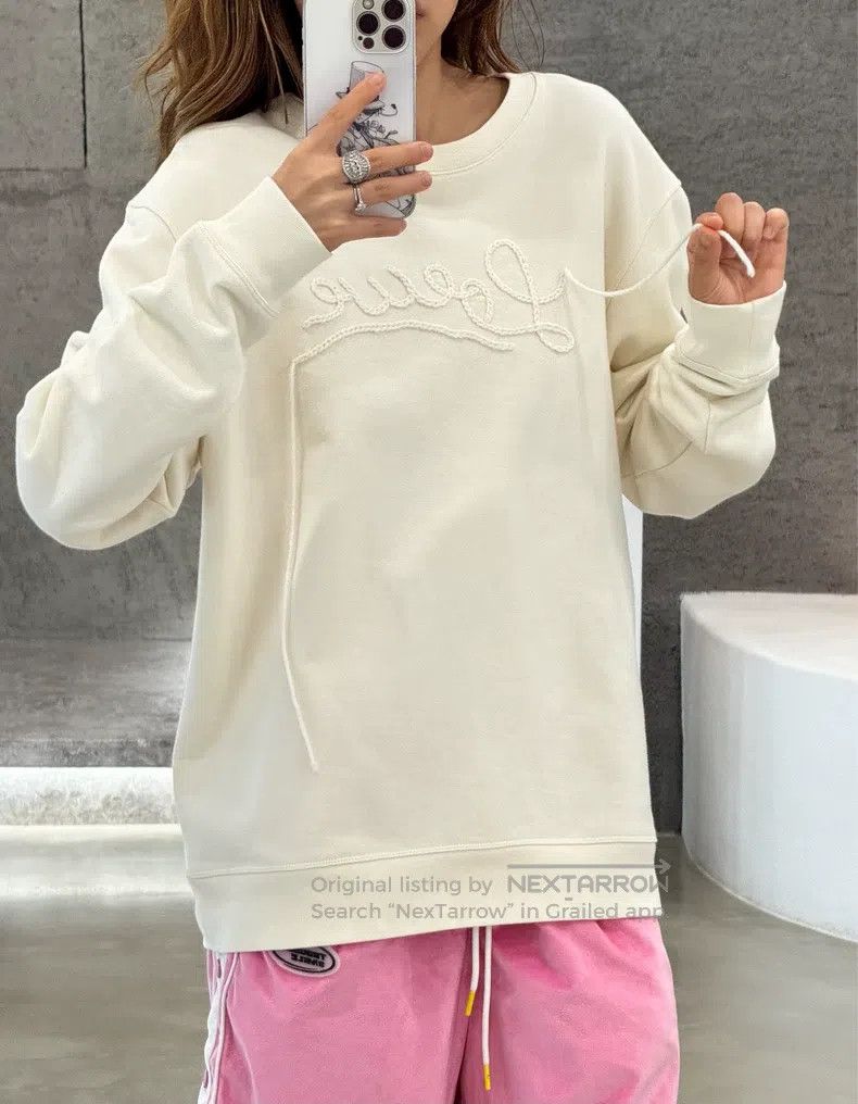 Loewe Loewe Off-white Round-neck Long-sleeve Hoodie Size M / US 6-8 / IT 42-44 - 1 Thumbnail